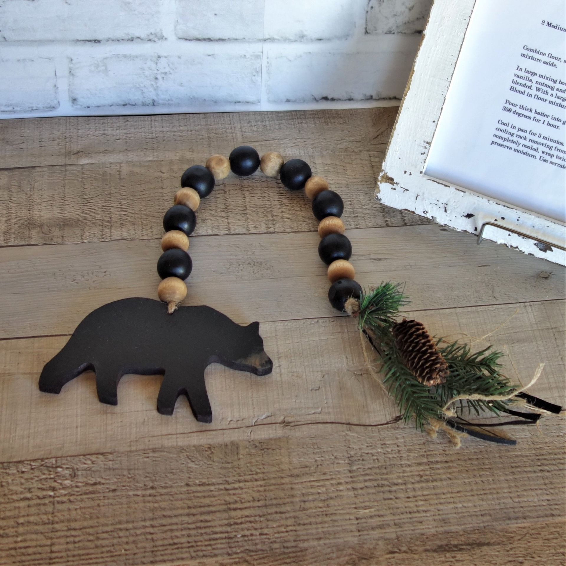 Black Bear Decor Bead Garland Cabin Decor Woodland Decor Lakehouse Decor 6 