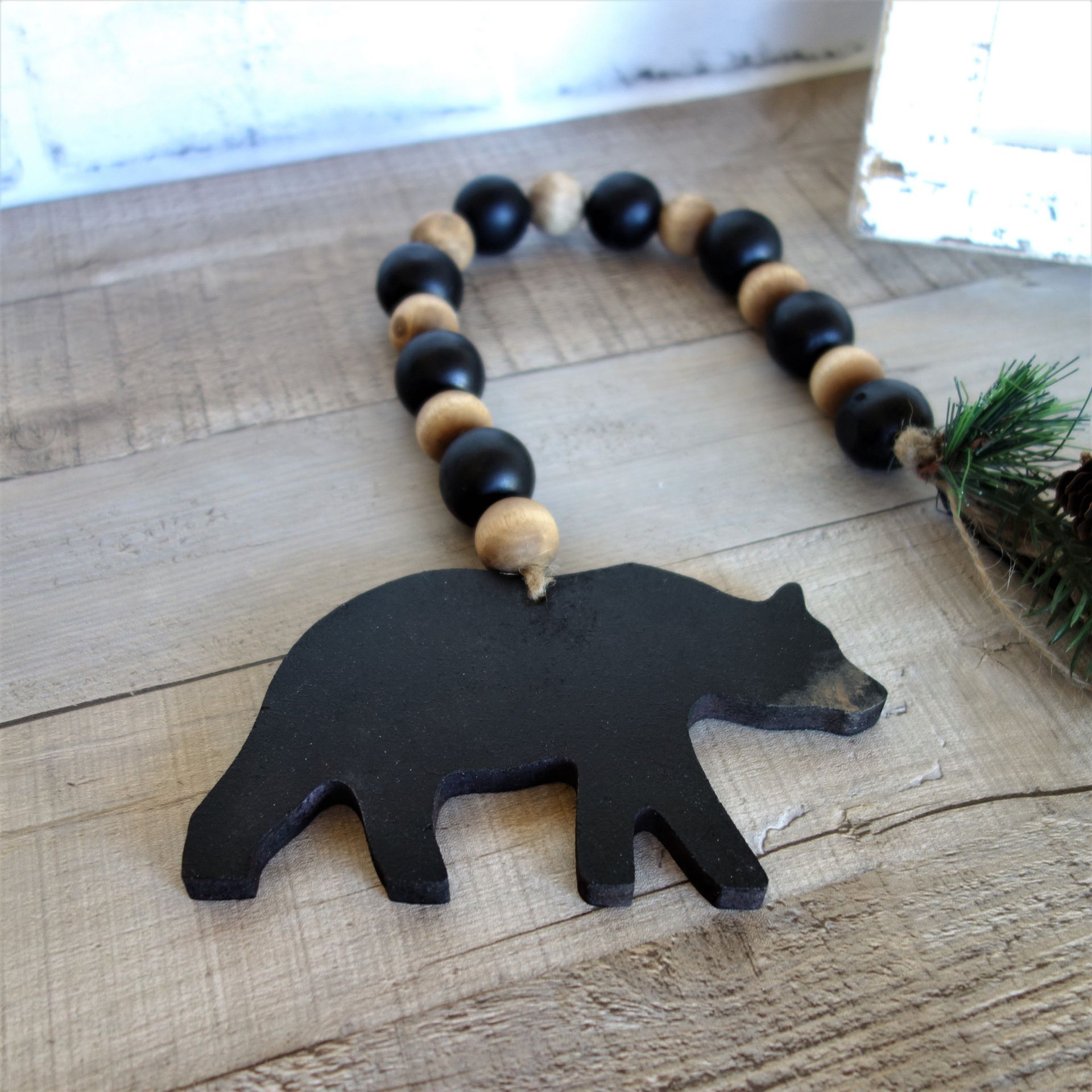 Black Bear Decor Bead Garland Cabin Decor Woodland Decor Lakehouse Decor 2 
