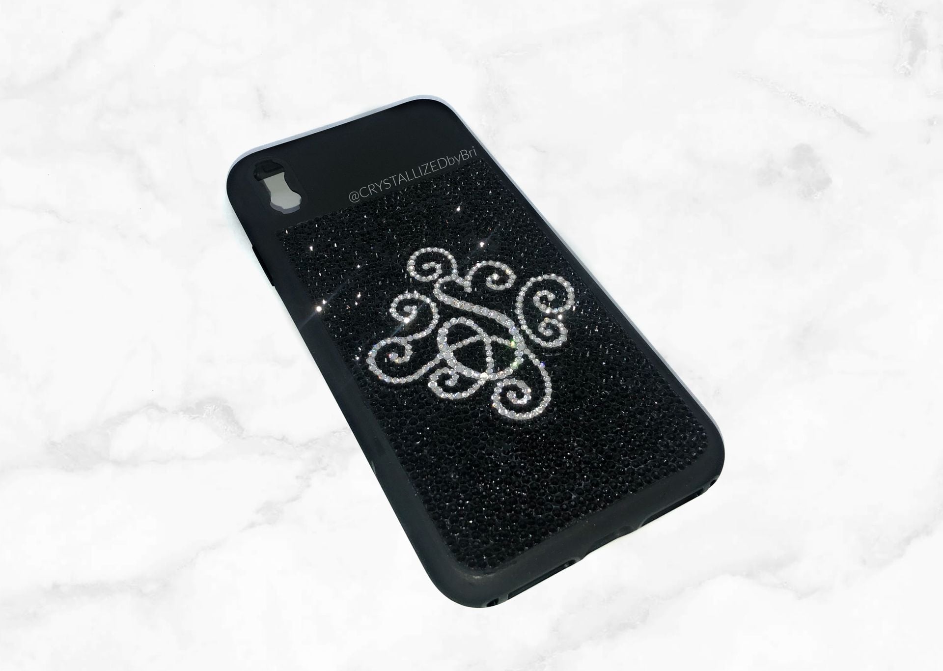 Custom Initial Crystallized Iphone Case Any Cell Phone Bling Genuine European Crystals Bedazzled 2