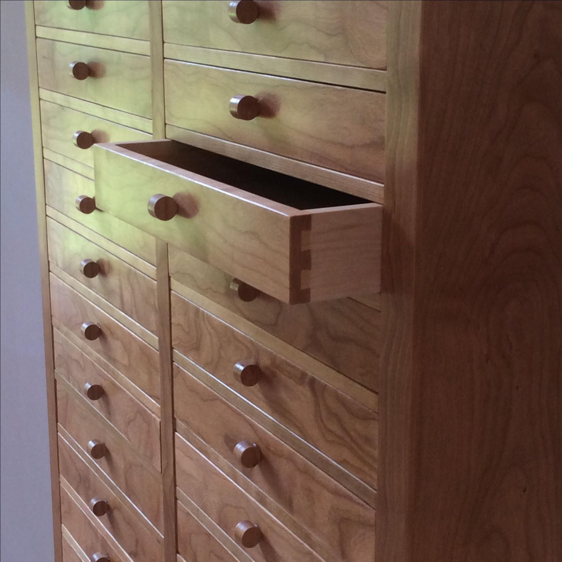 Cherry Chest Of Drawers, Jewelry Storage Cabinet, Collector's Organizer 3 