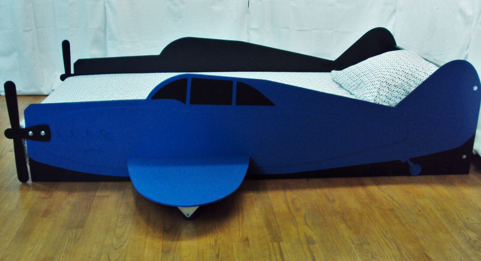 Aircraft Twin Kids Bed Frame - Handcrafted - Propeller Airplane Themed Children's Bedroom Furniture 2 