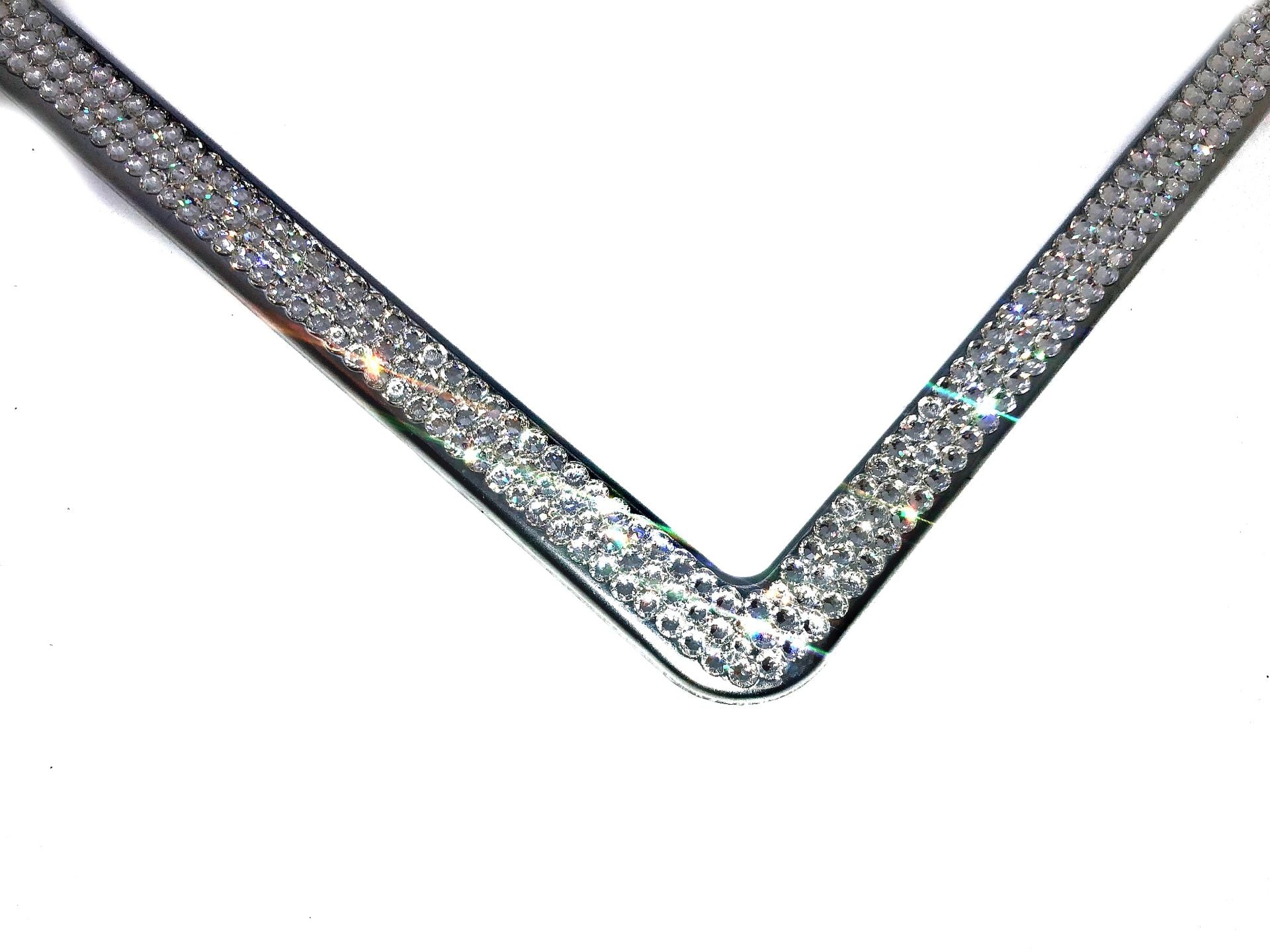 Genuine European Crystal License Frame Crystallized Bling Slim Vanity Plate Bedazzled Car 2
