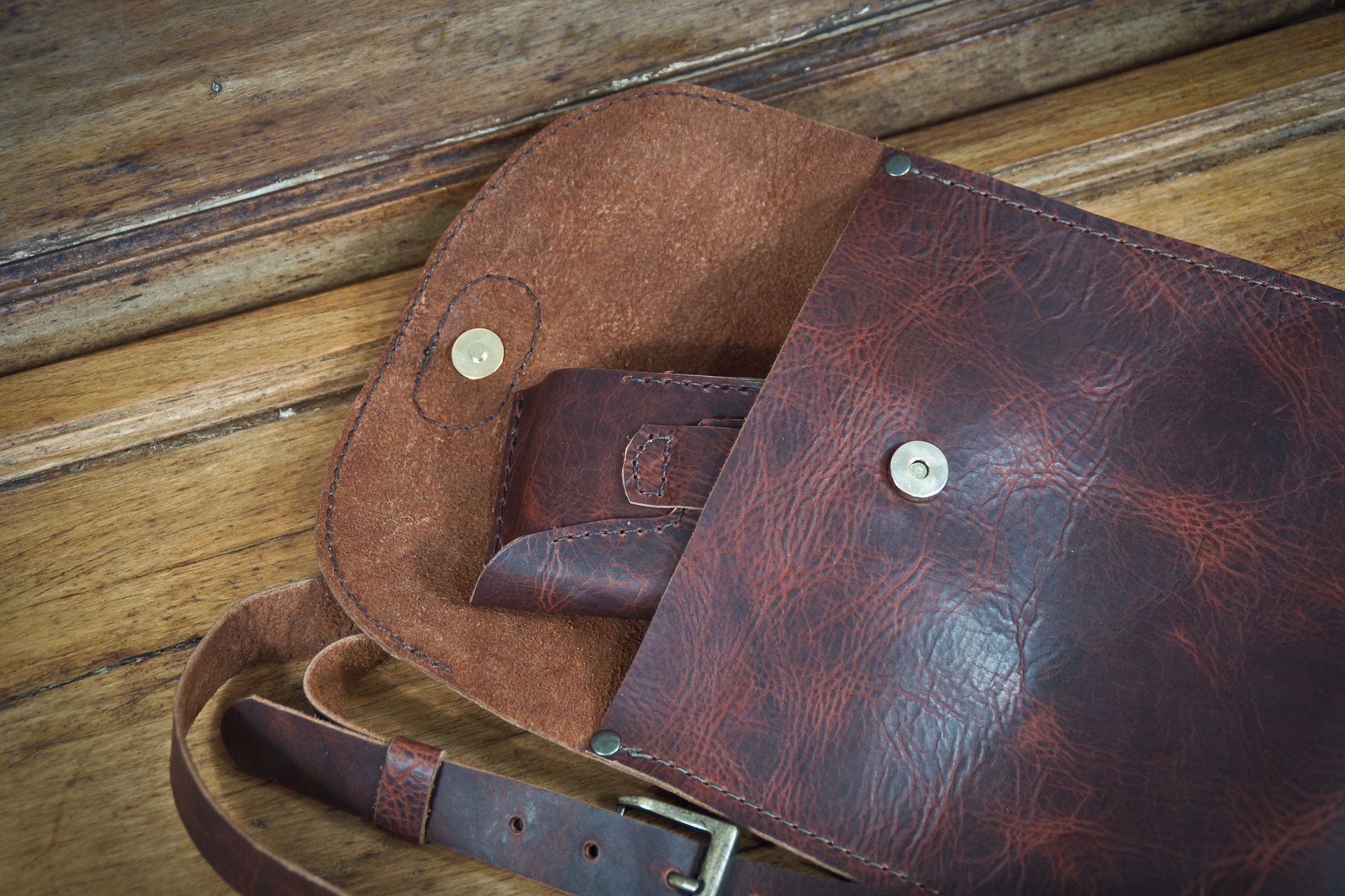 Bison Leather Cross Body Bag 5