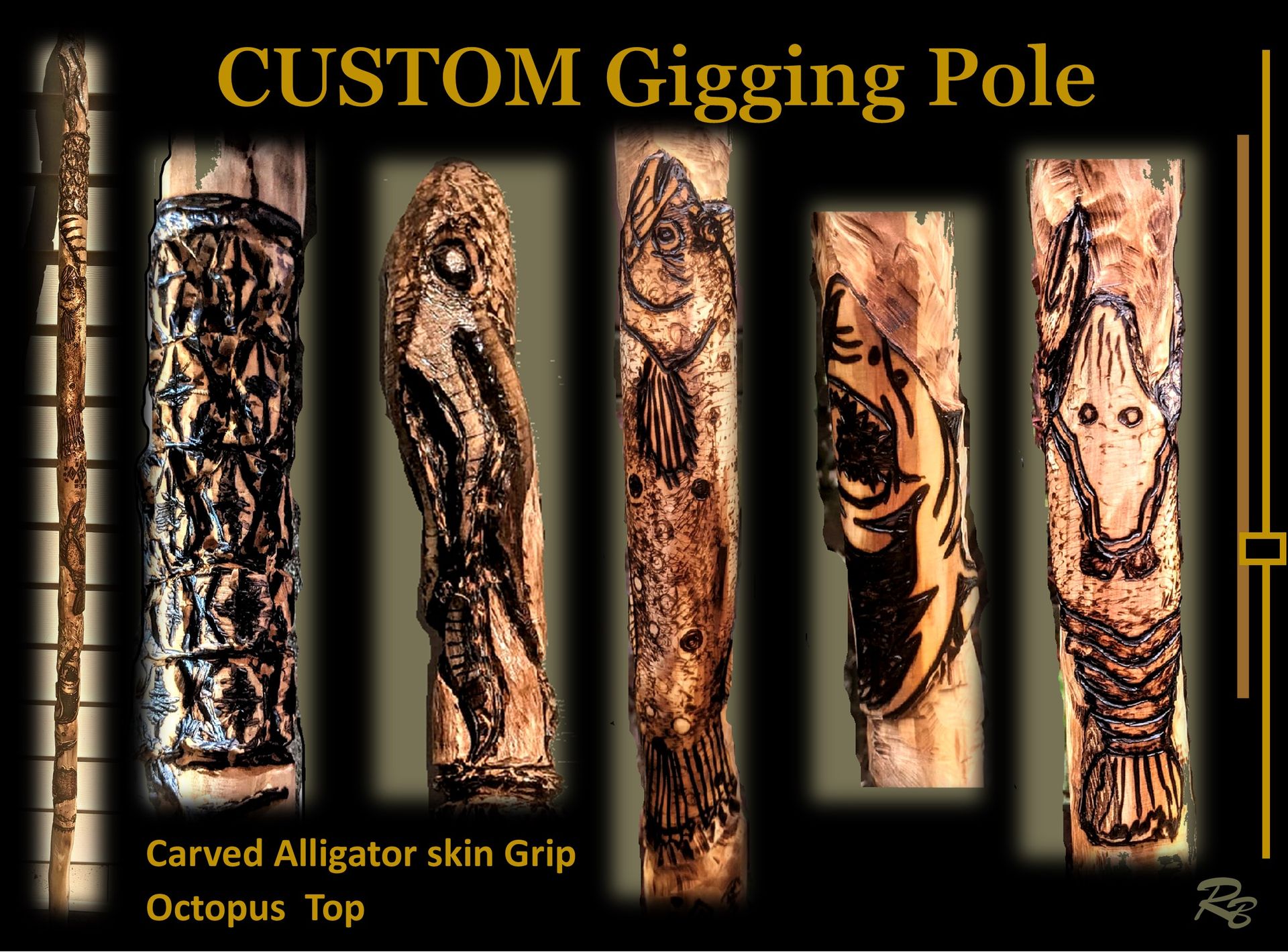 Flounder Gigging Pole, Gigging Pole, Custom, Gigging
