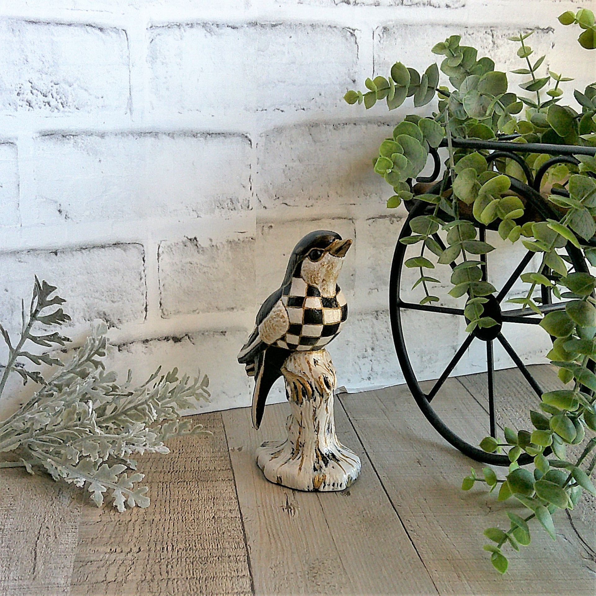 Courtly Check Songbird Checked Bird Decor 5 