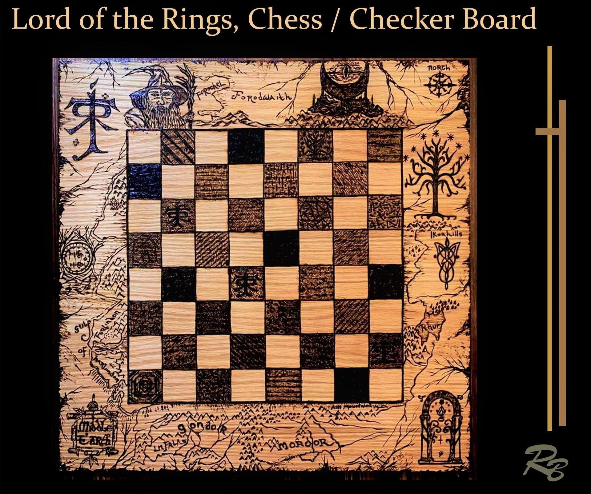 Lord Of The Rings Chess Board, Middle Earth