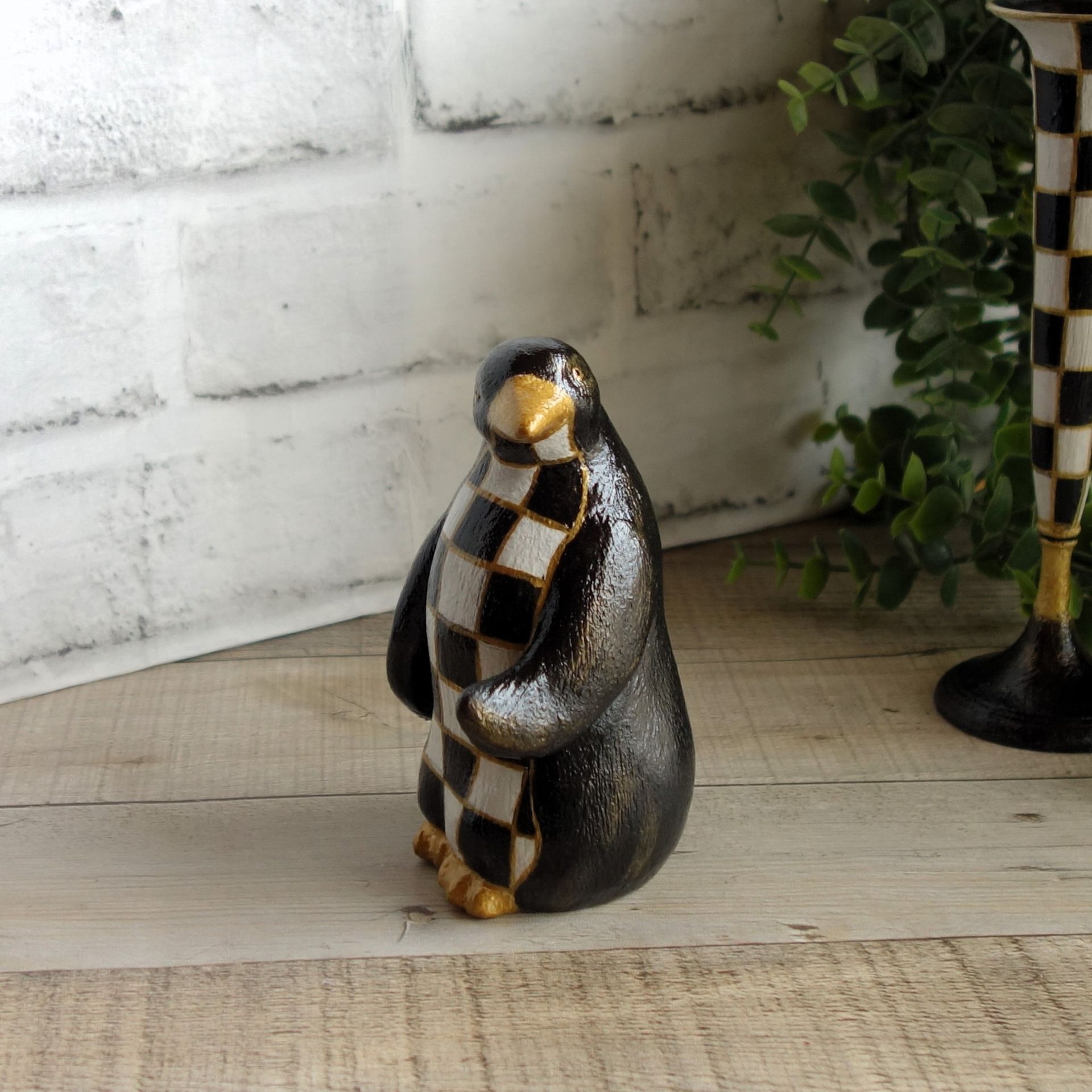 Elegant Checks Penguin Whimsy Checks Decor 2 
