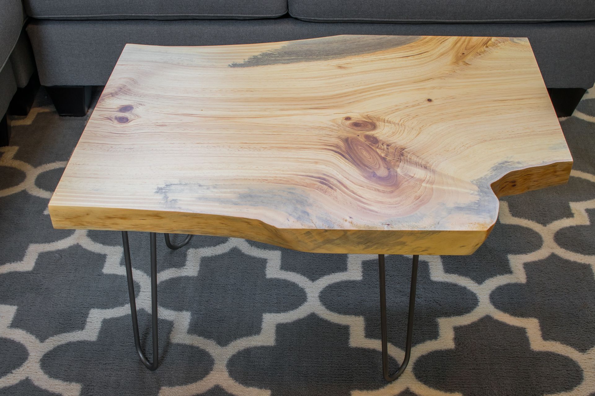 Live Edge Coffee Table On Hairpin Legs 4 
