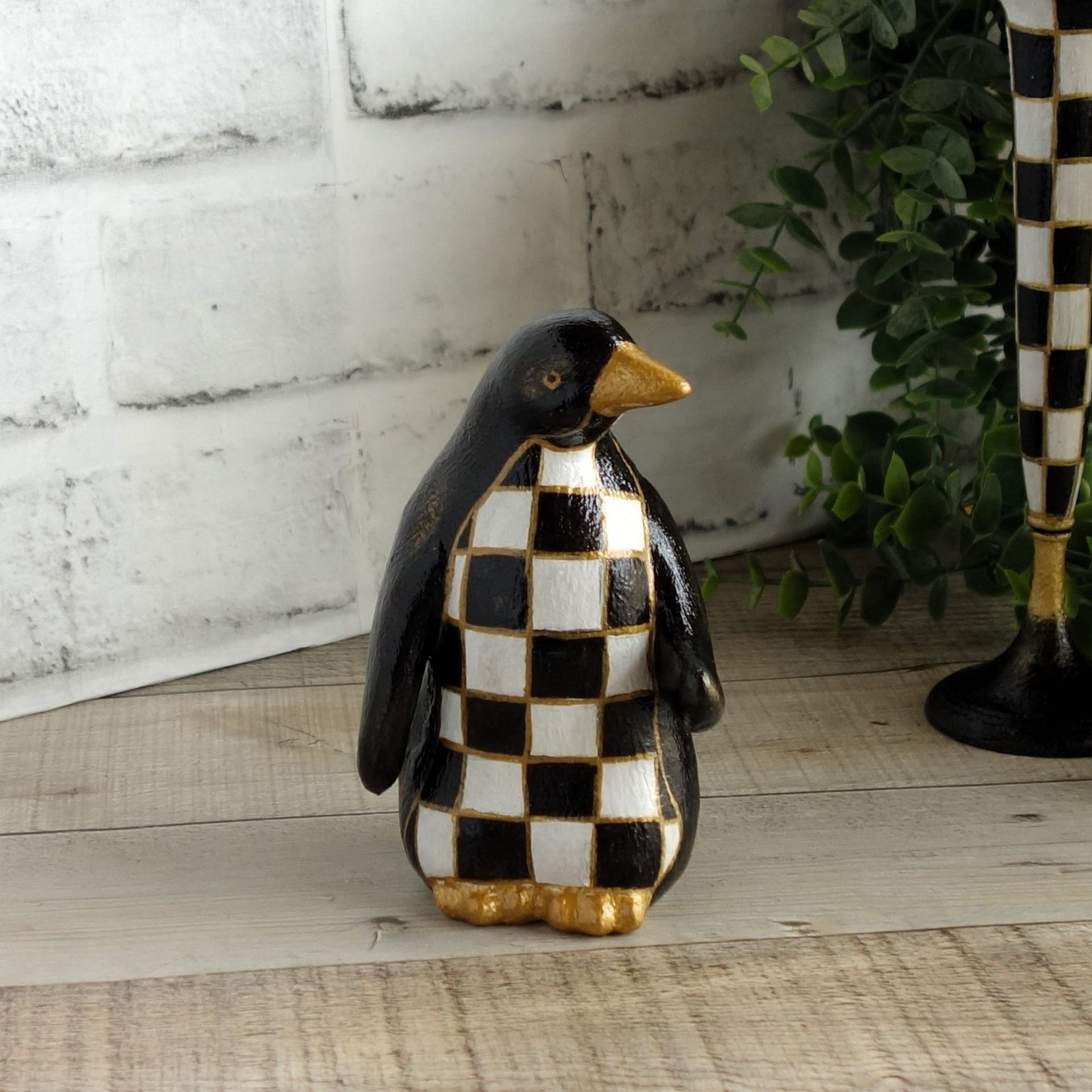 Elegant Checks Penguin Whimsy Checks Decor 6 