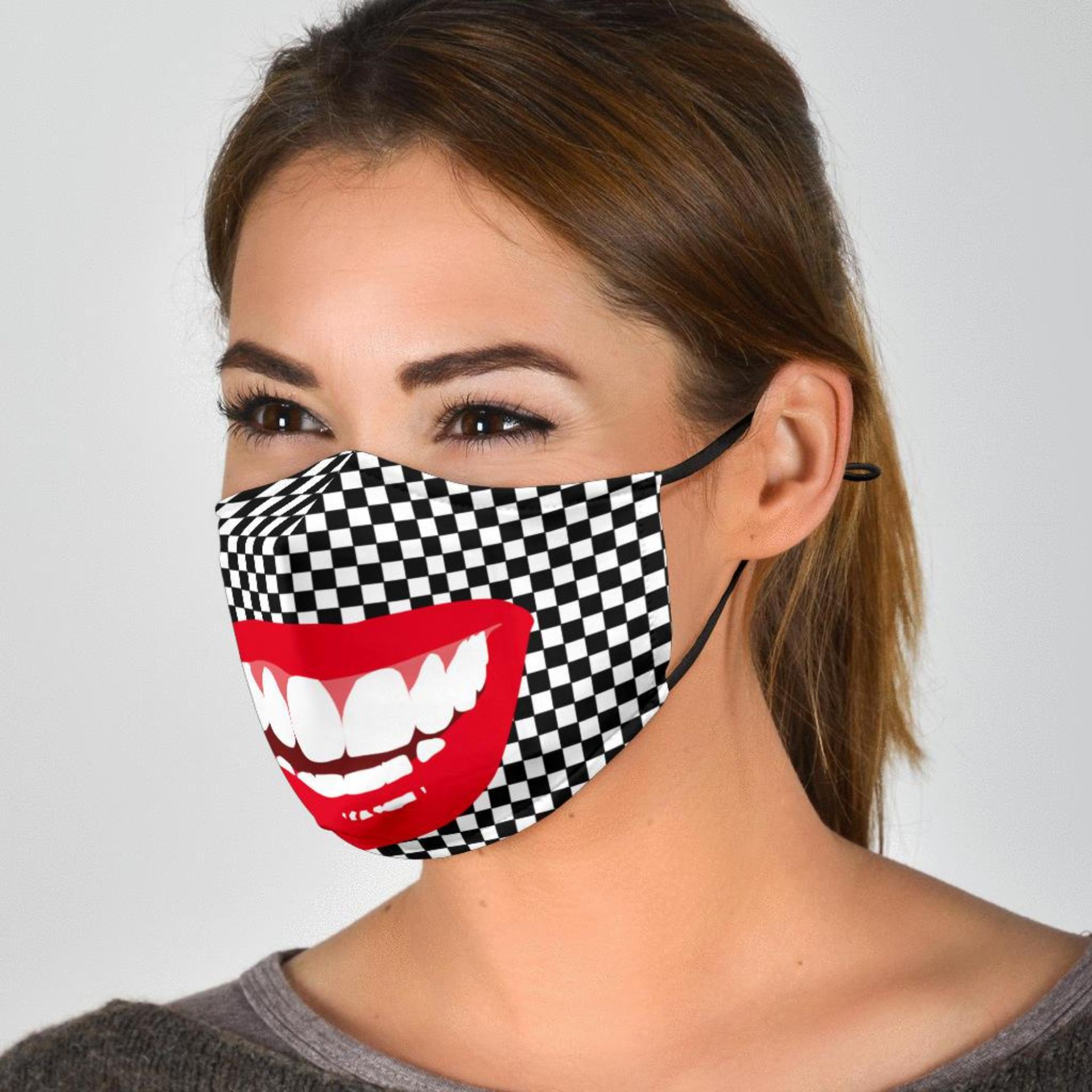 Funny Big Mouth Reusable Washable Adjustable Face Mask For Children And Adults 3 