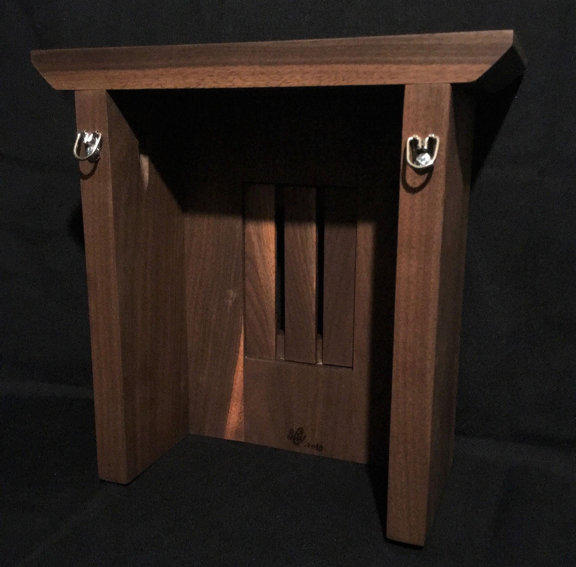 Craftsman Style Wood Doorbell Chime Cover (Walnut) With Top 3