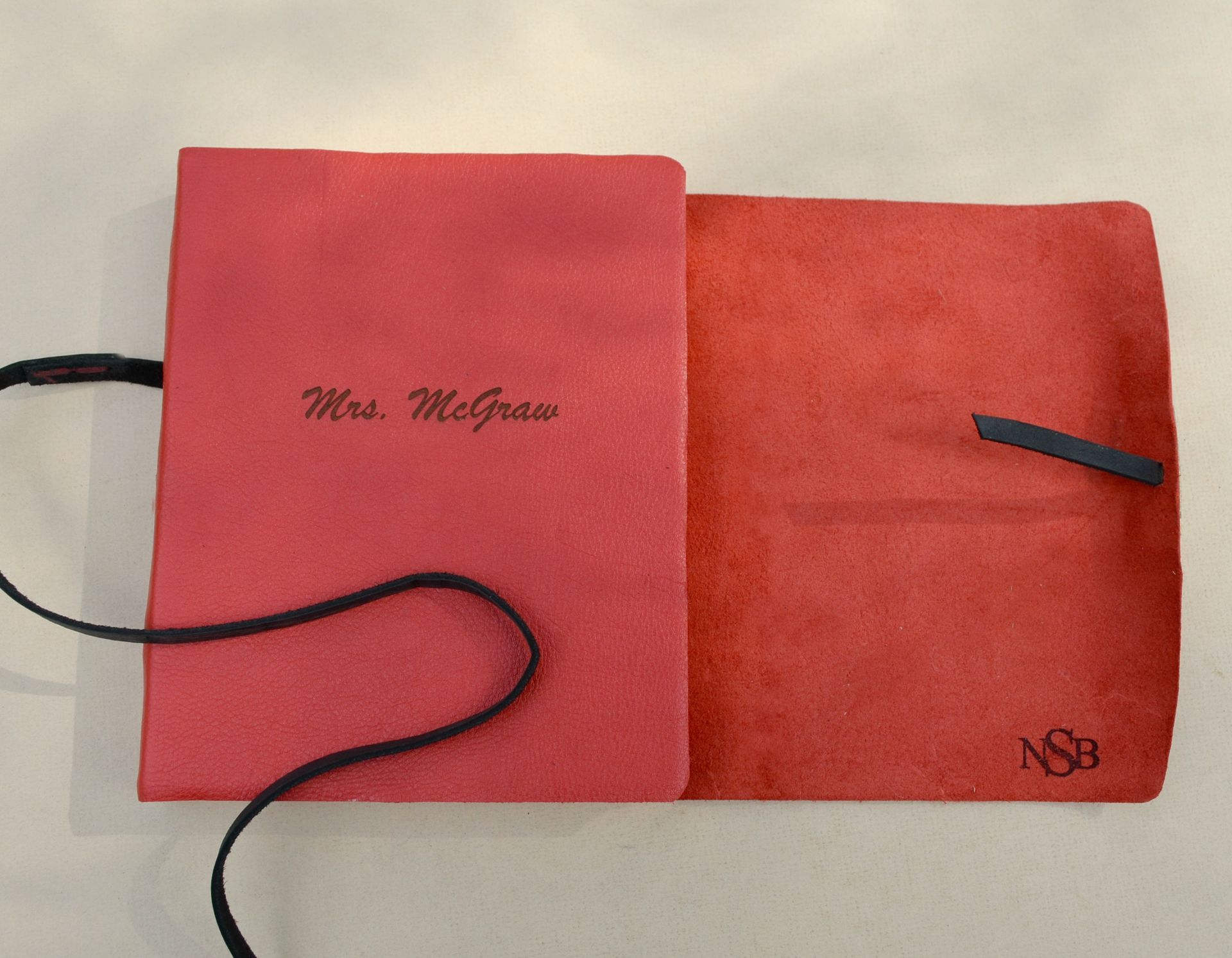 Customized Red Leather Journal Pocket Dairy Engraved Leather Personalized Notebook 6 