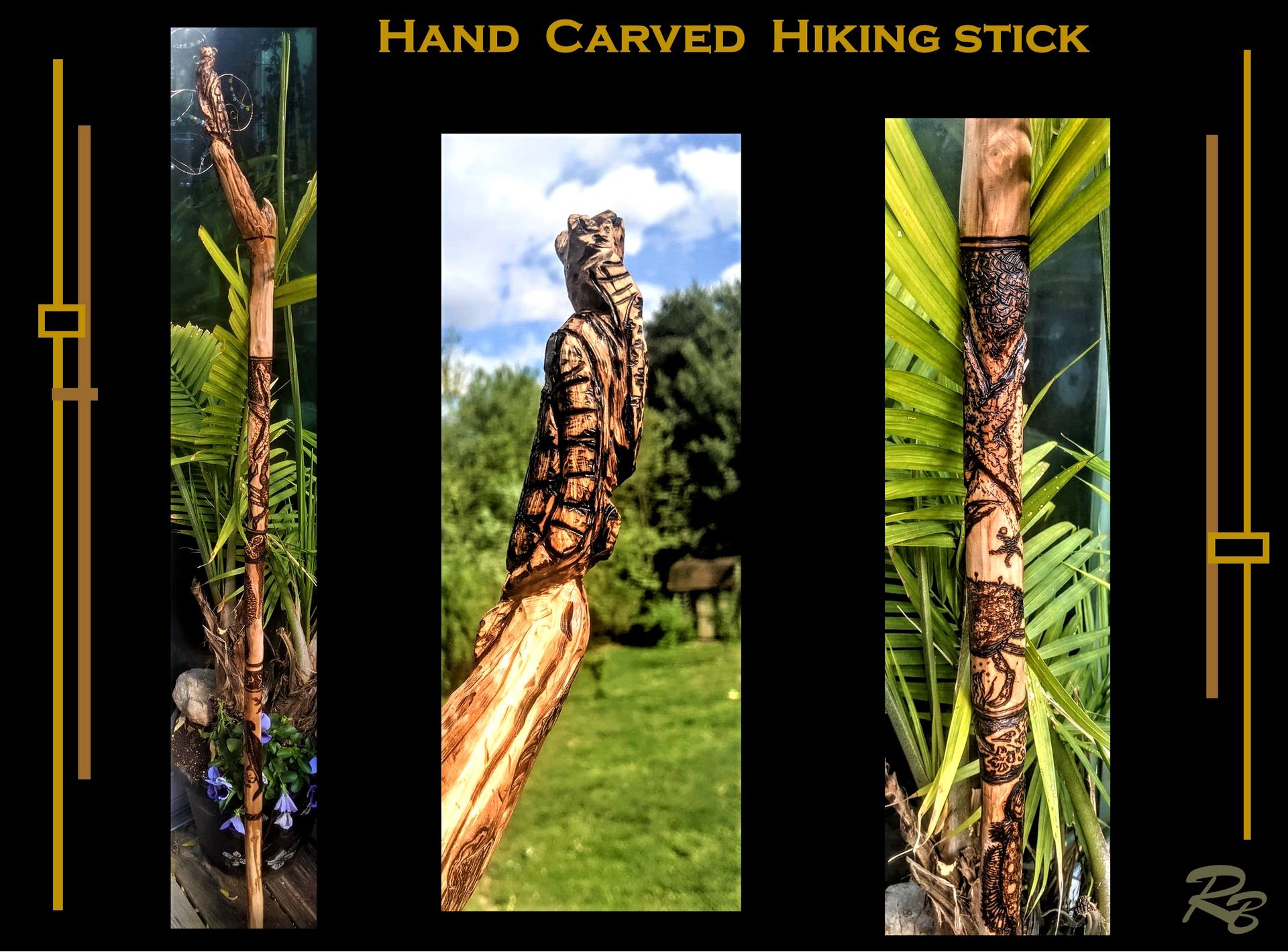 Carved Hiking Stick, Turtle, Walking Stick, Hiking, Sticks