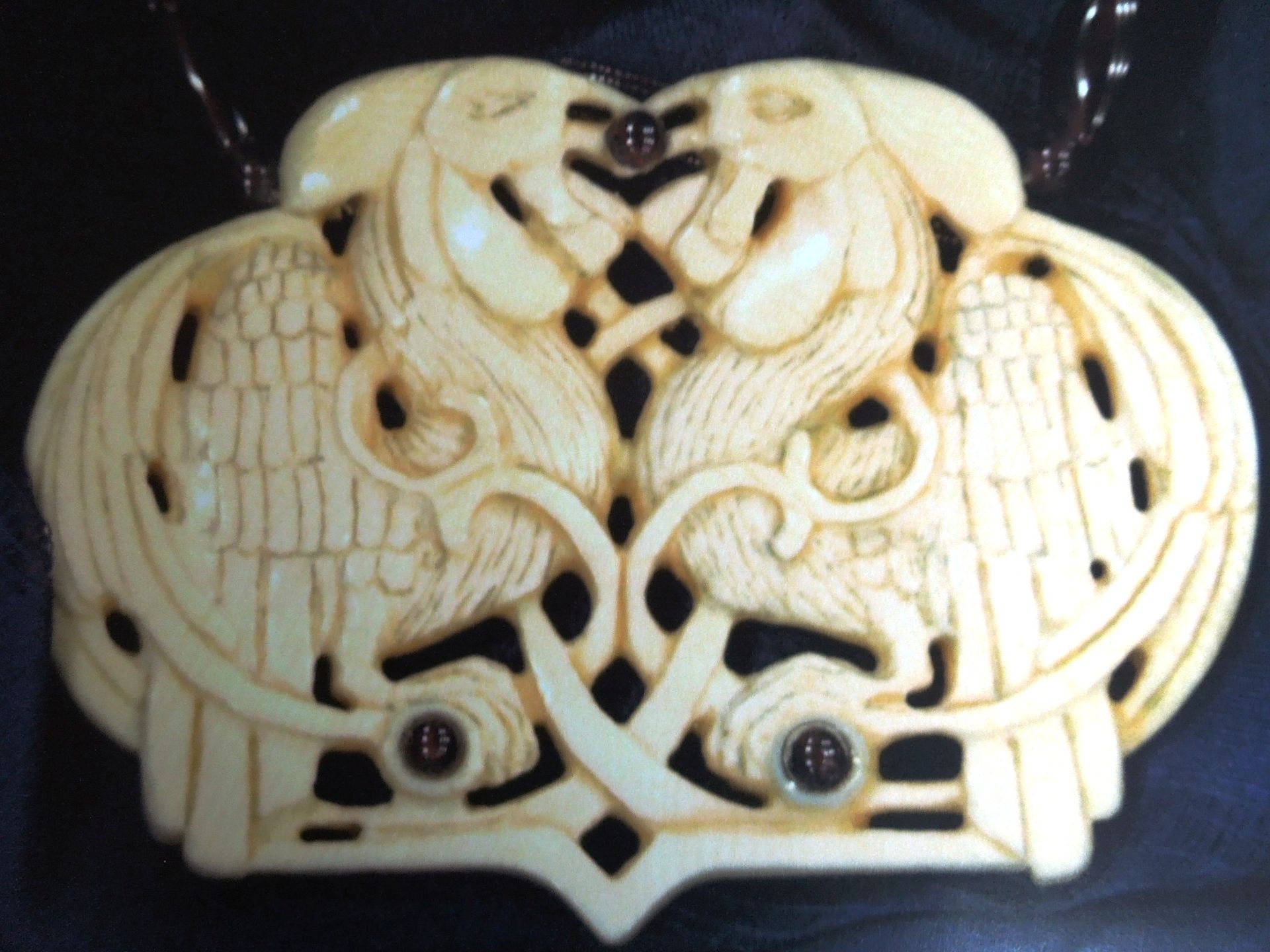 Art Deco Rooster Pendant With Garnets