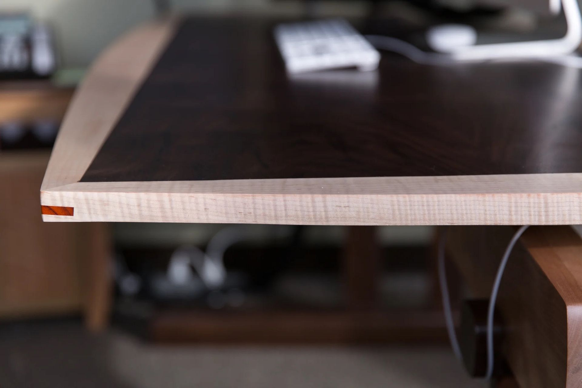 Walnut And Curly Maple Writing Table Desk 2