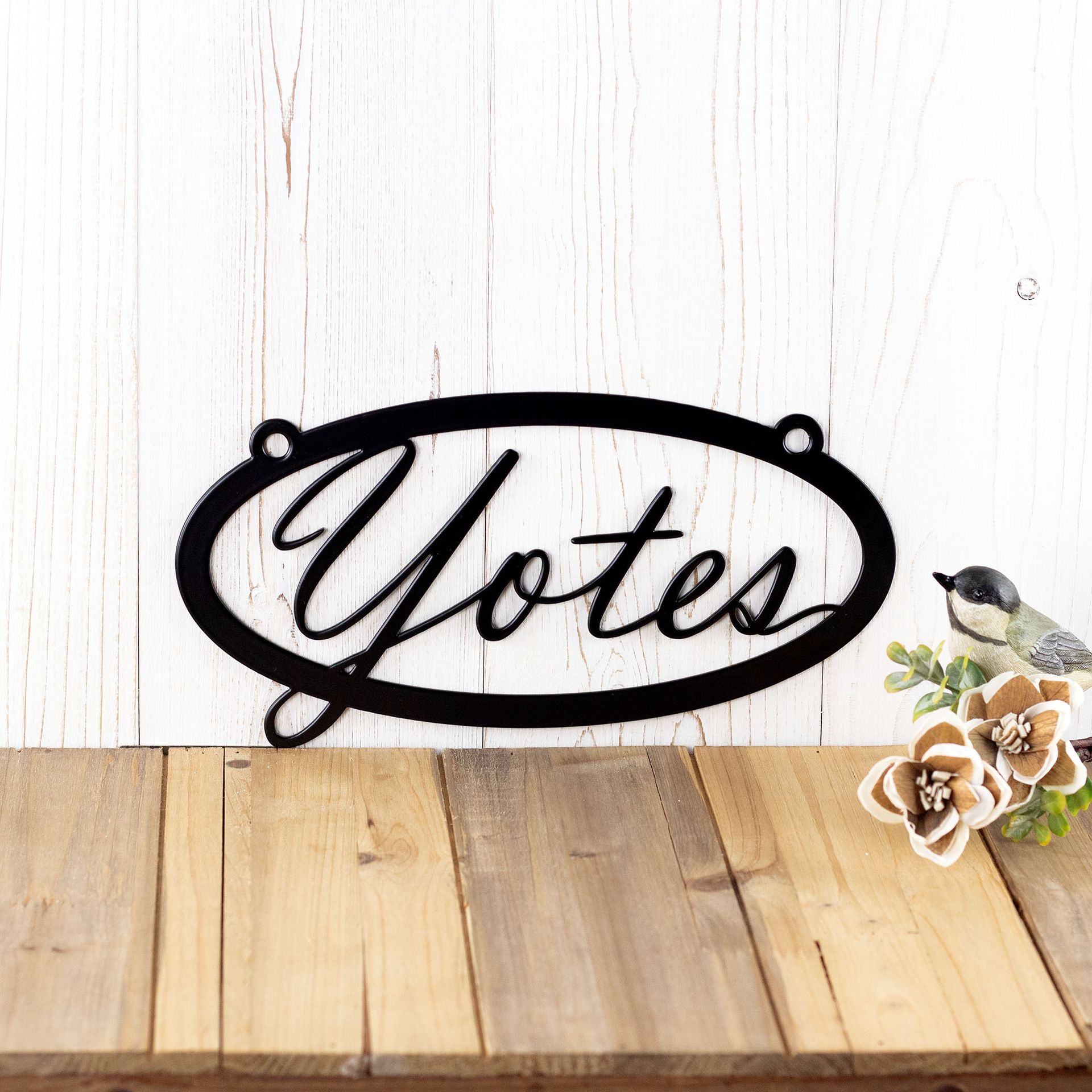 Custom Hanging Oval Metal Name Sign