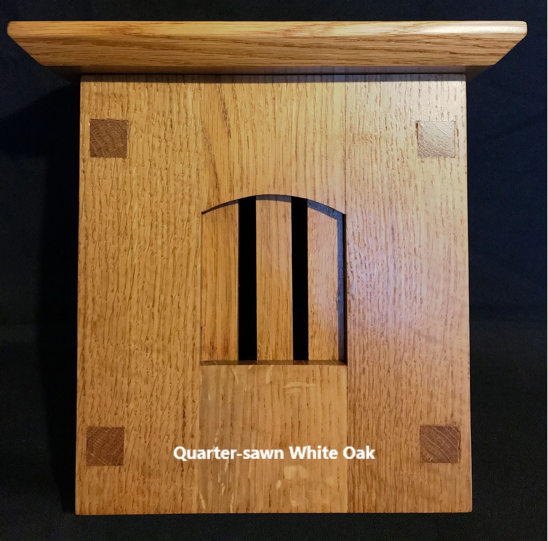 Craftsman Style Wood Doorbell Cover With Top 1