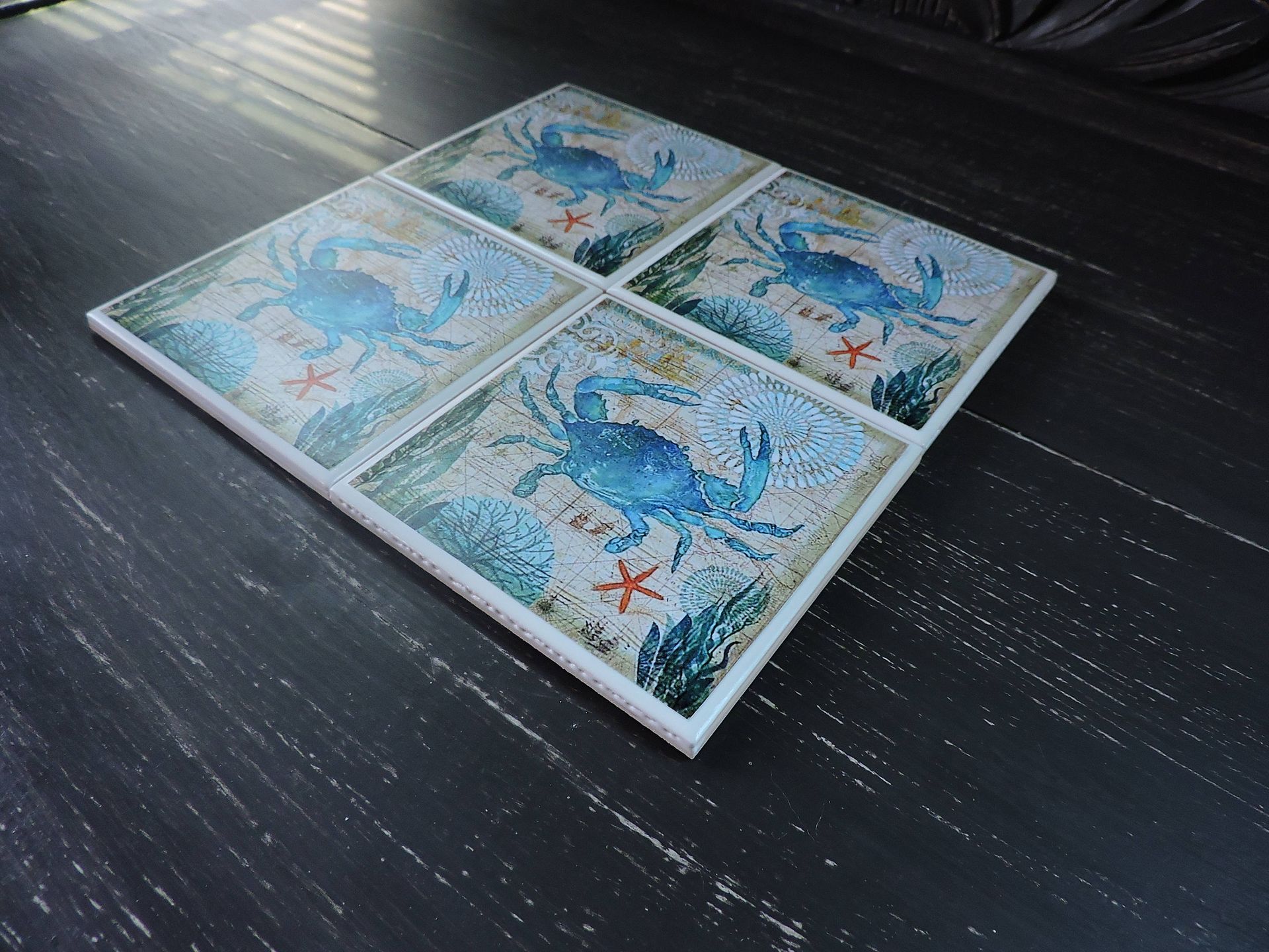 Handmade Crab Theme Ceramic Coasters 4