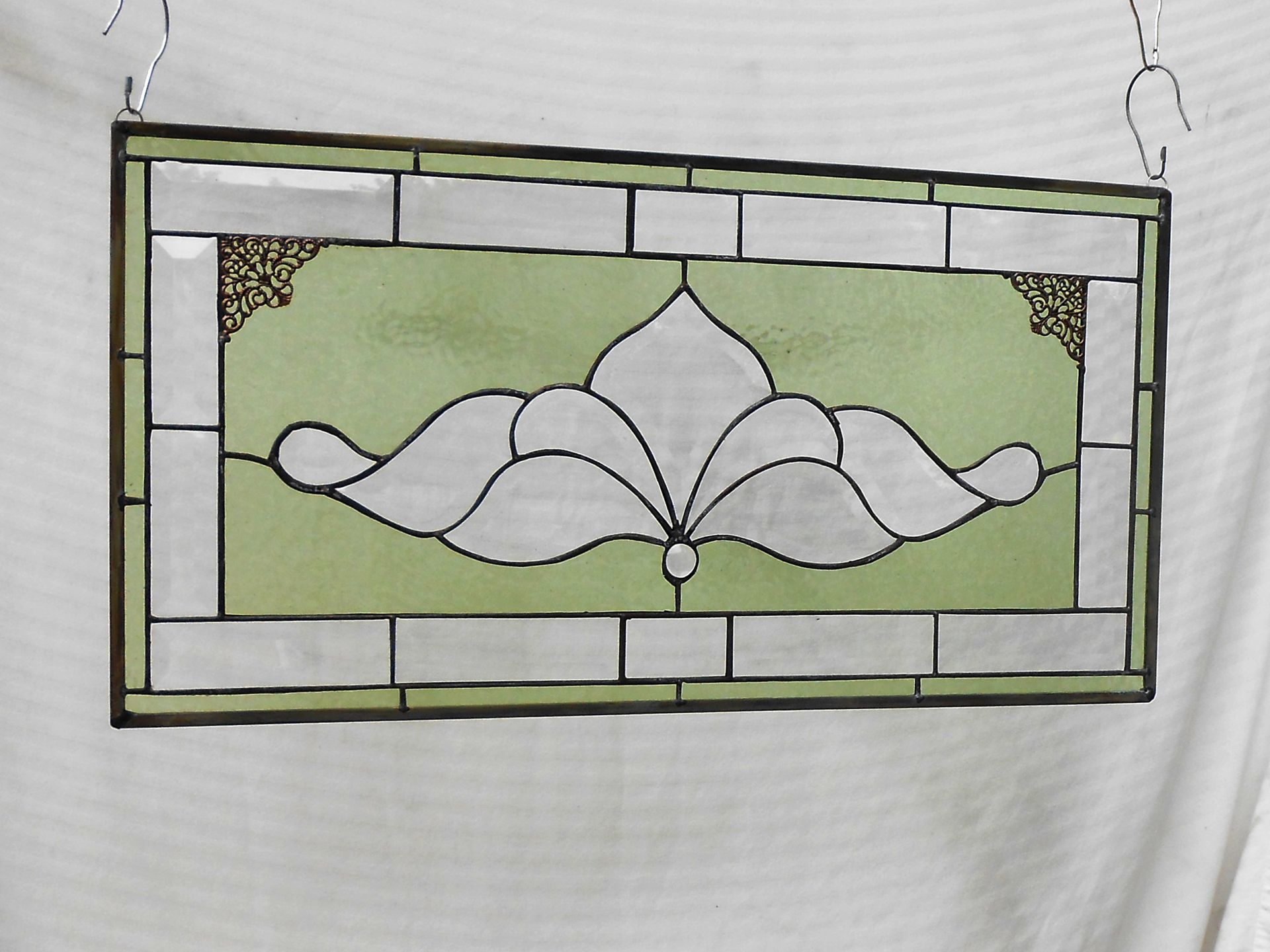 Traditional Vintage Look Victorian Stained Glass Panel Window Transom