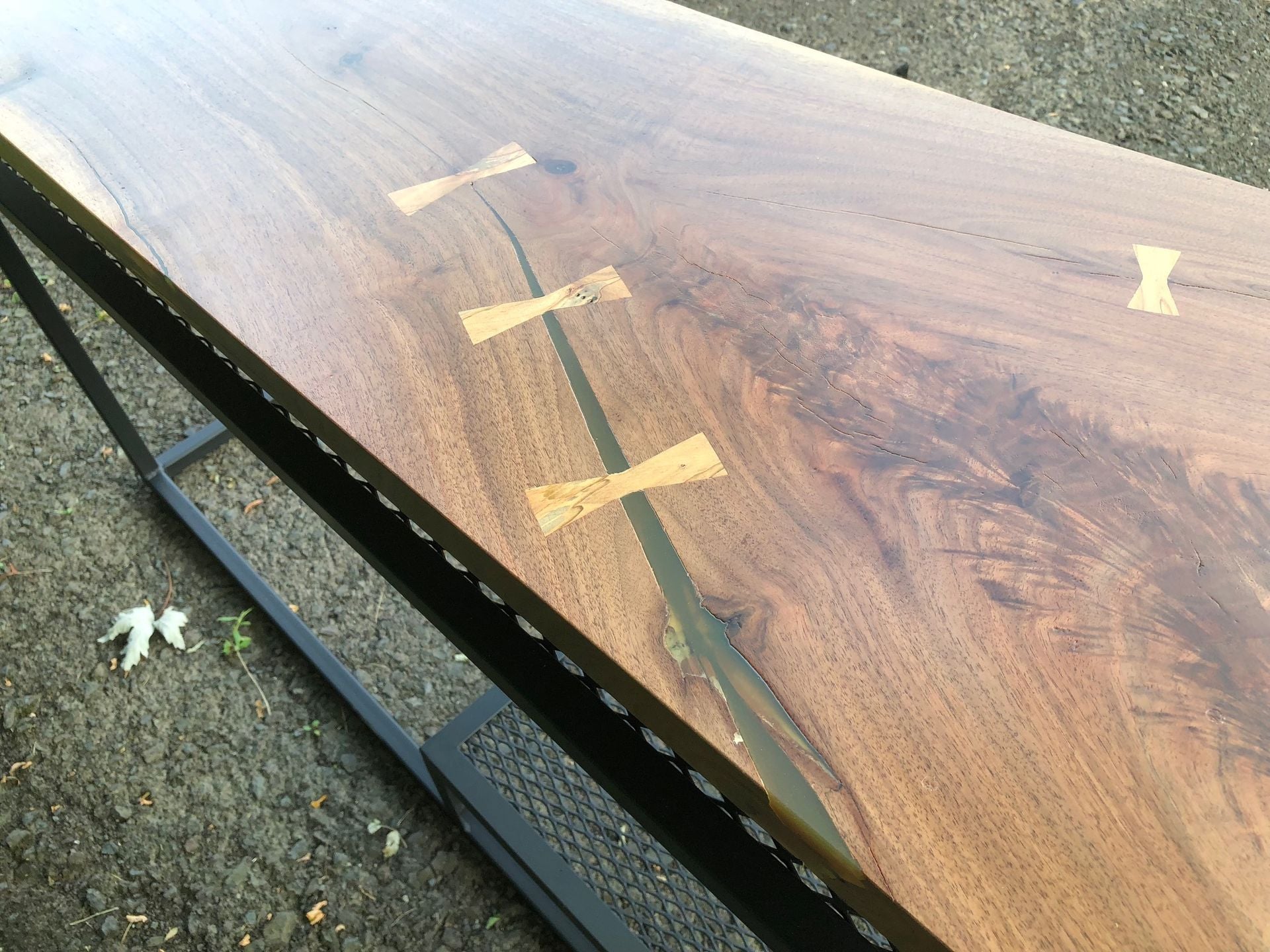 Live Edge Walnut And Welded Steel Desk 5 