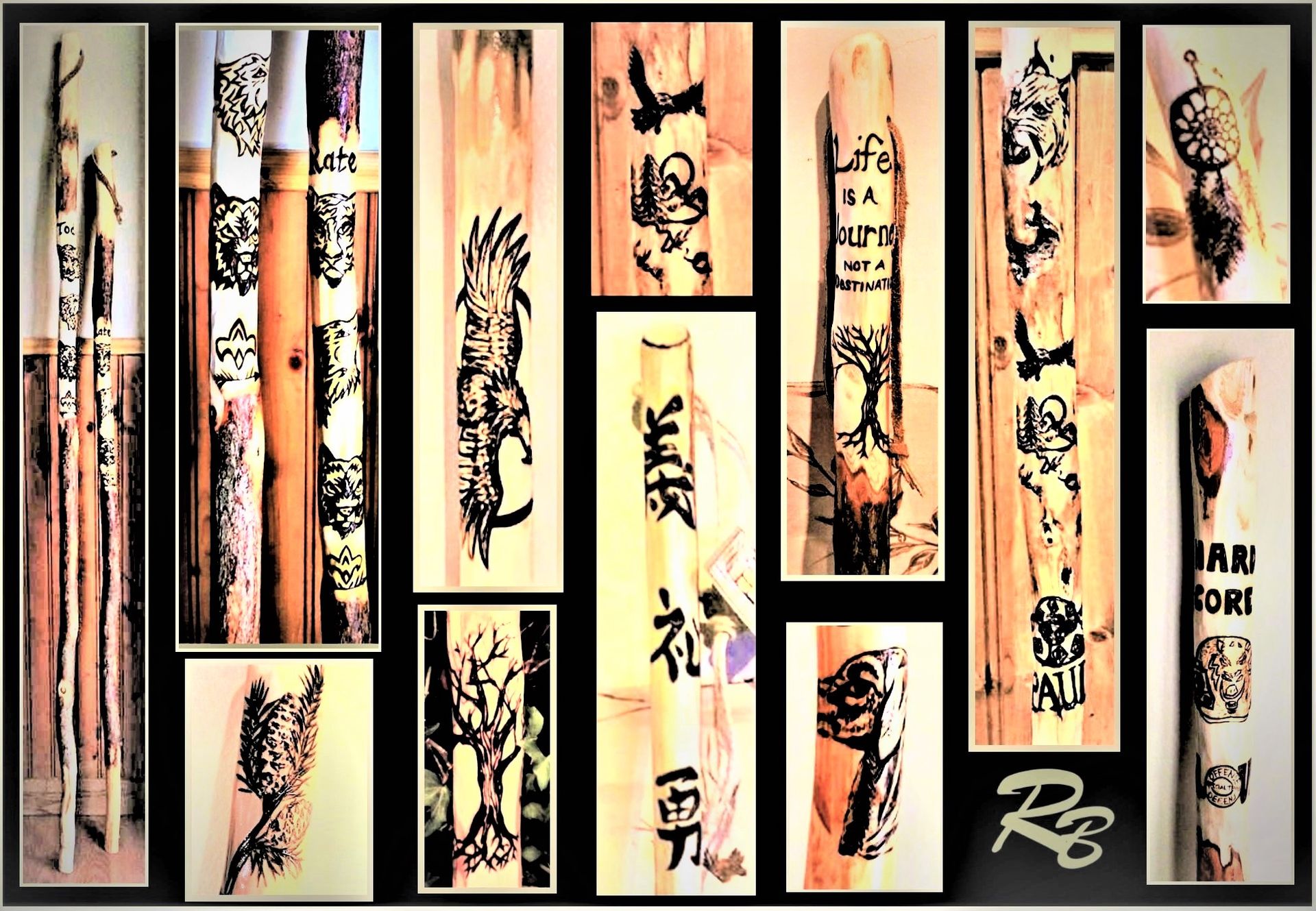 Hand Carved, Custom, Hiking Sticks, Walking Stick 8