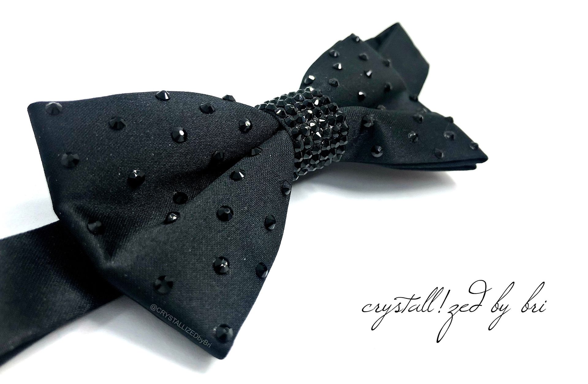 Any Color Partially Crystallized Bow Tie Bling Genuine European Crystals Bedazzled 1