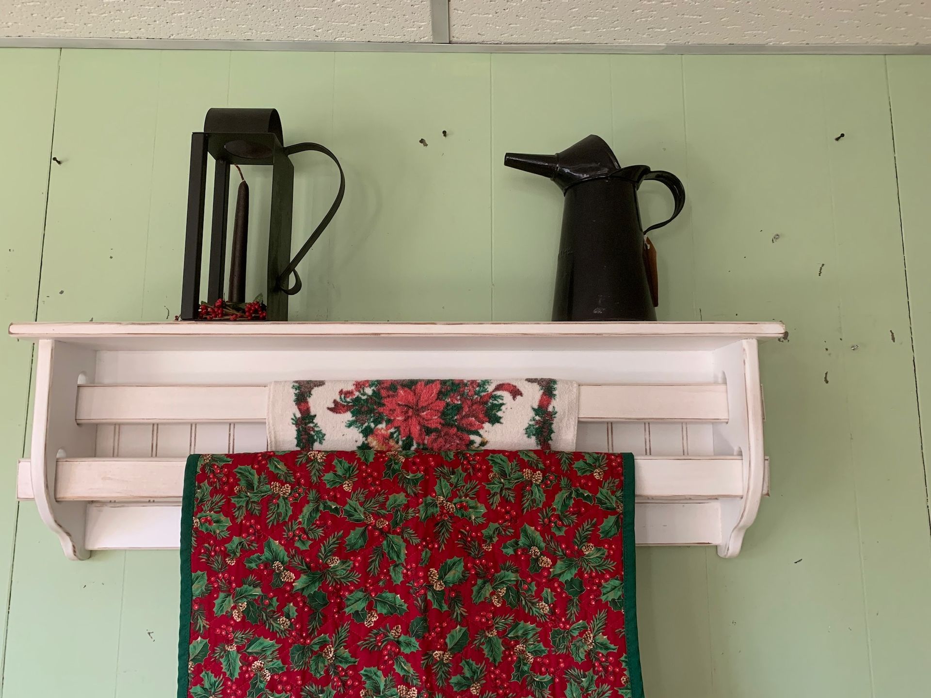 Quilt Rack And Blanket Shelf With Double Bars 6 