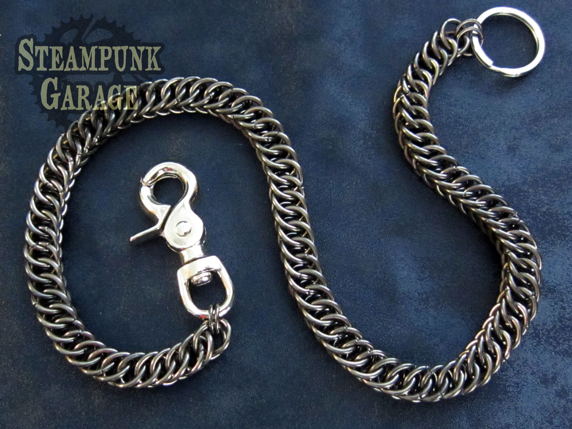 Wallet Chain - Black Or Silver Steel - Heavy Duty Industrial Strength 14 Swg 3 