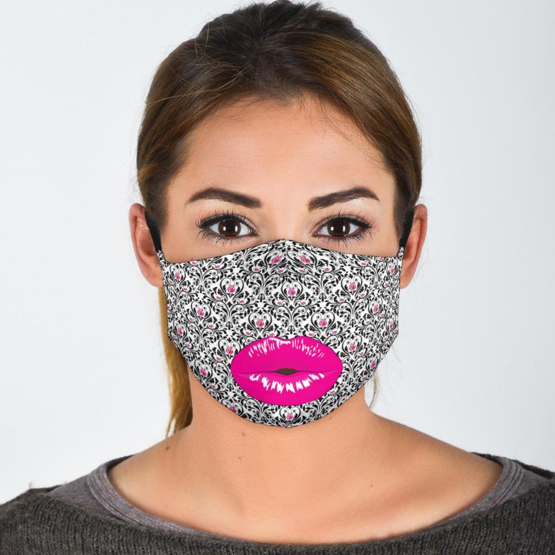 Adult/Child Funny Lips Face Mask With 2 Free Filters Adjustible Straps Washable Reusable 5 