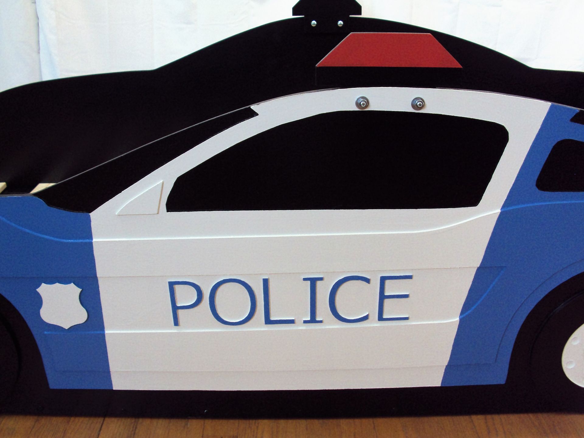 Police Car Twin Kids Bed Frame - Handcrafted - Police Themed Children's Bedroom Furniture 2 