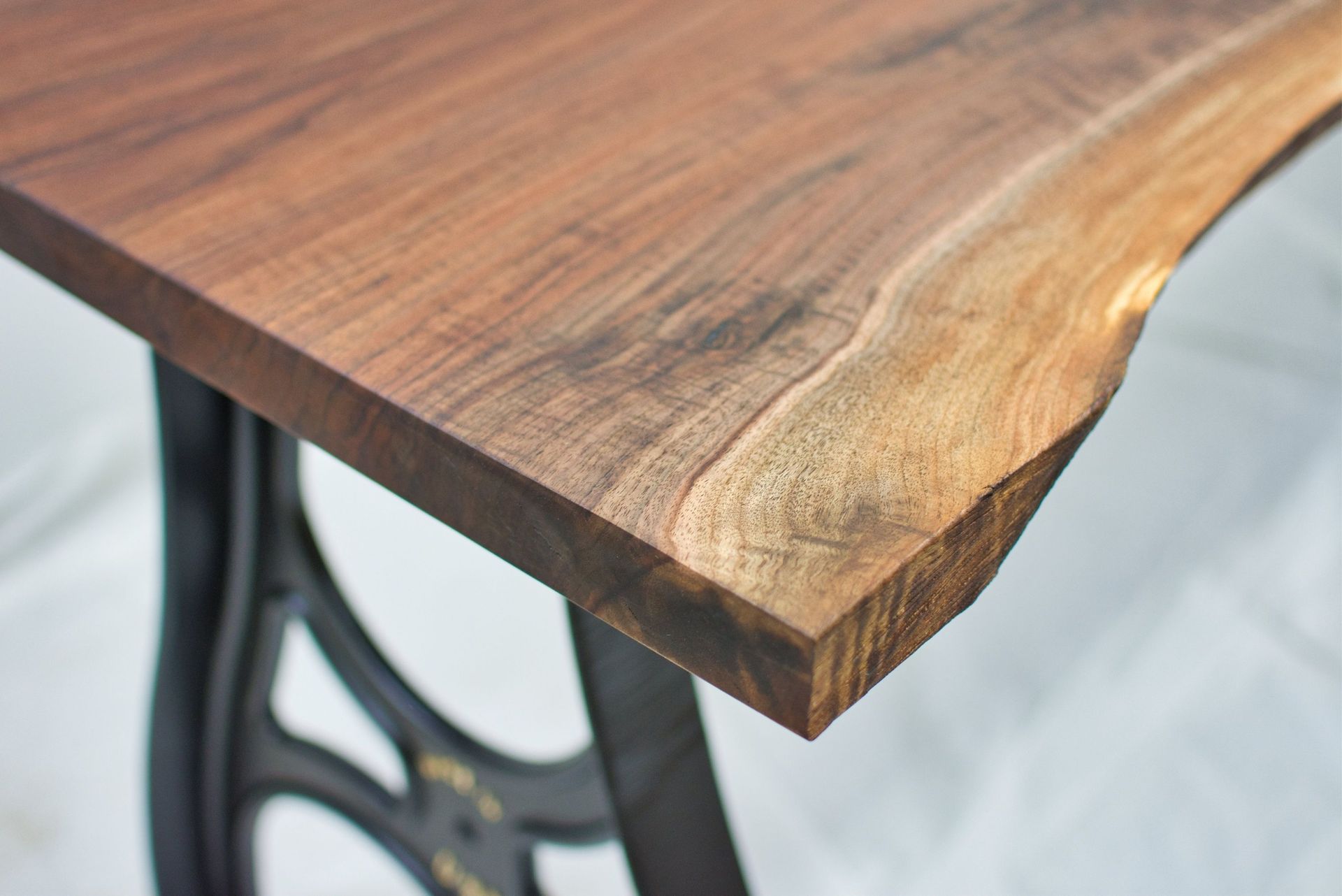 Live Edge Desk, Walnut Computer Desk, Desk With Metal Legs, Slab Desk, Handmade Office Desk 4