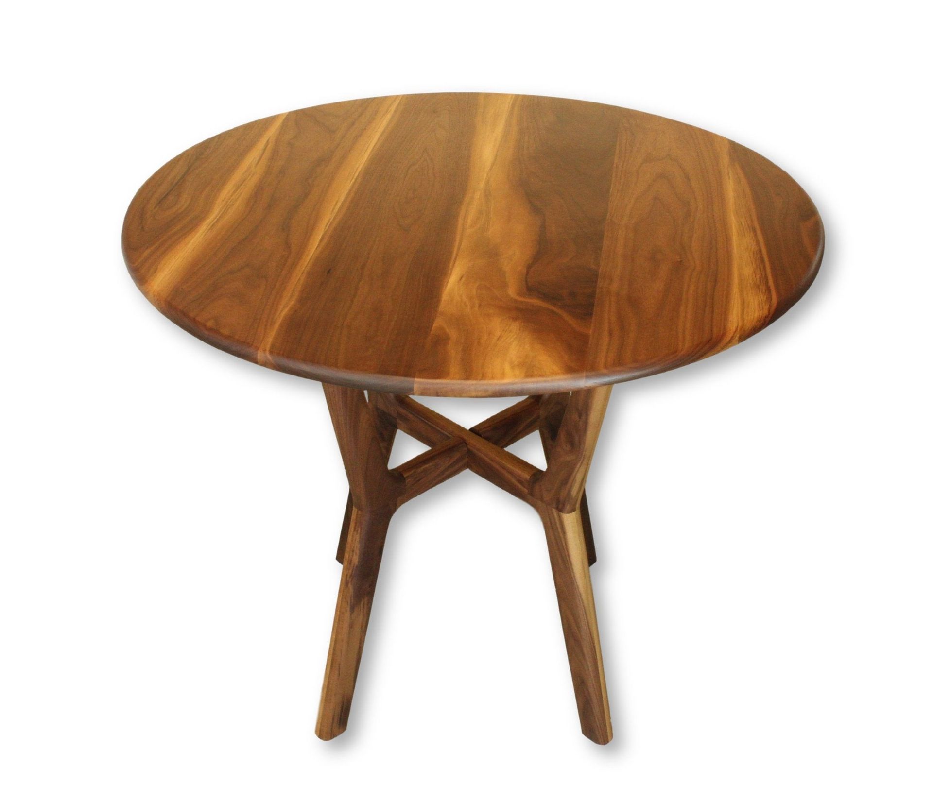 Round Collapsible Buffet Dining Table In Walnut
