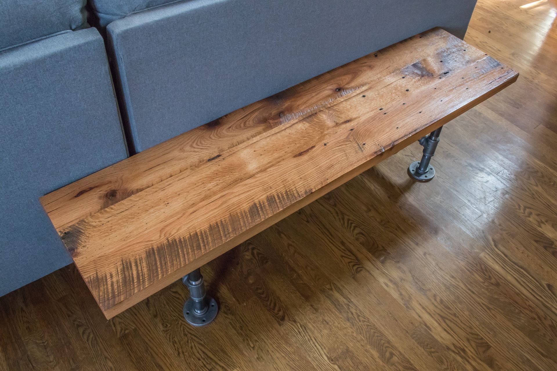 Red Oak Bench | Industrial Bench | Barn Wood Bench 2