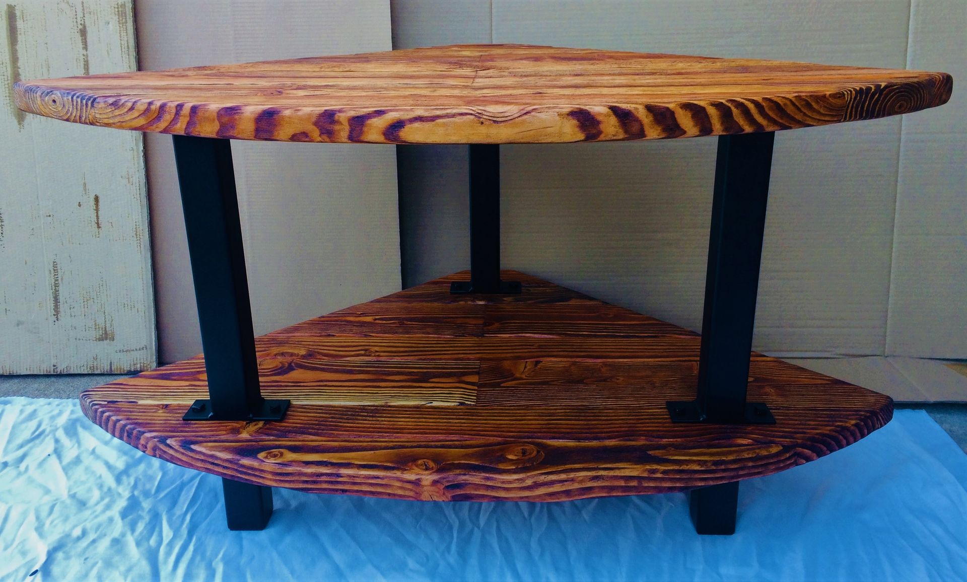 Modern Industrial Farmhouse End Table; Urban Rustic Tables