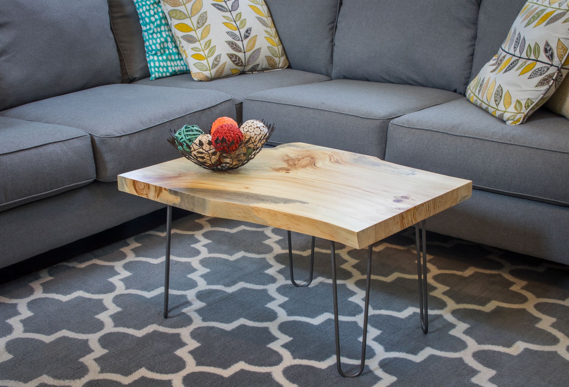Live Edge Coffee Table On Hairpin Legs