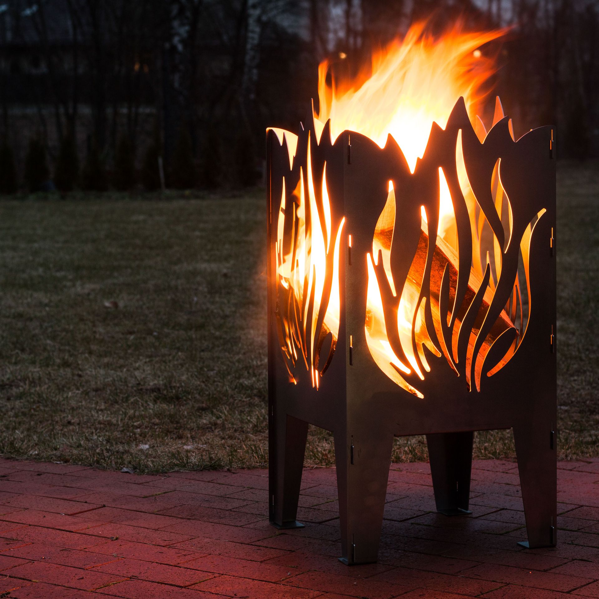 Flame Solid Steel Wood Burning Fire Pit 3 