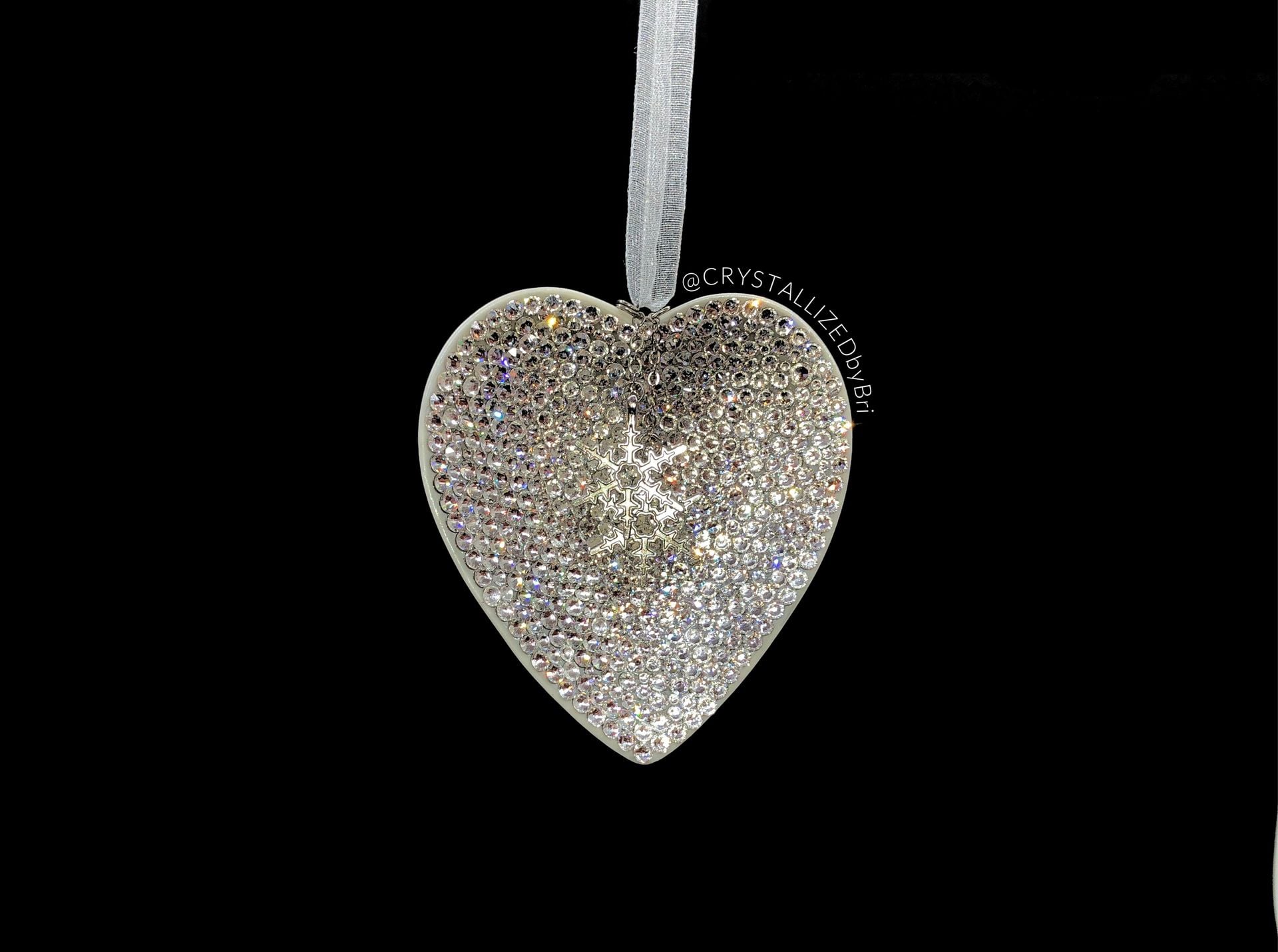 Crystallized Heart Snowflake Love Marriage Ornament Bling Genuine European Crystals Bedazzled