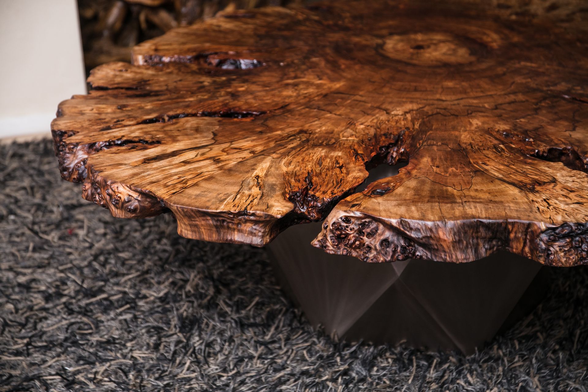 51x44" Peruvian Pepper Burl Rustic Modern Coffee Table 2