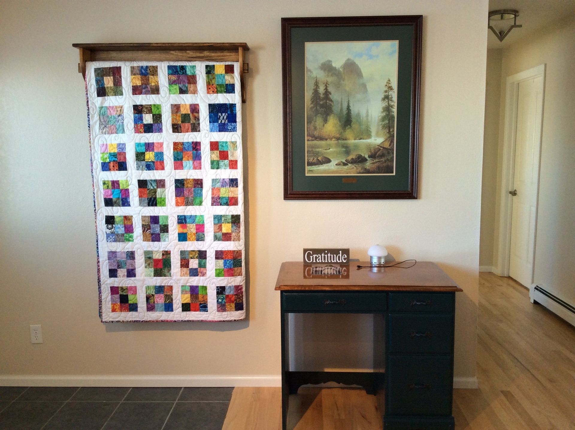 Wall Hanging Quilt Hanger Stained 36" Wide