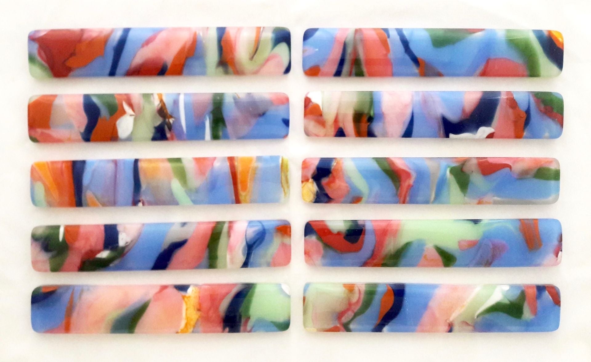 Abstract Fused Glass Drawer Knobs And Pulls Featuring Handmade Glass - Bernadette 6 