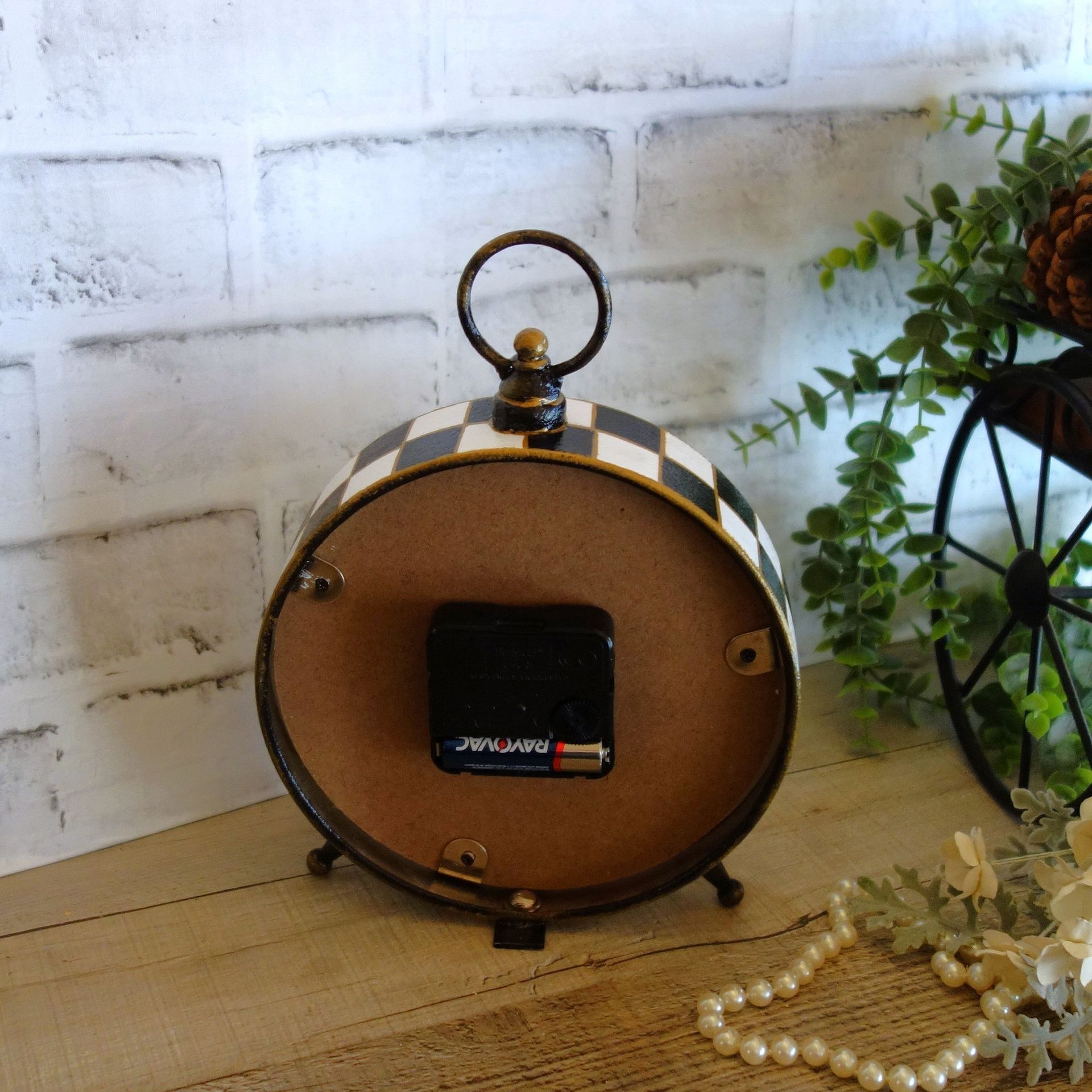Courtly Clock Hand Painted Checks Decor Checkered Clock 5 