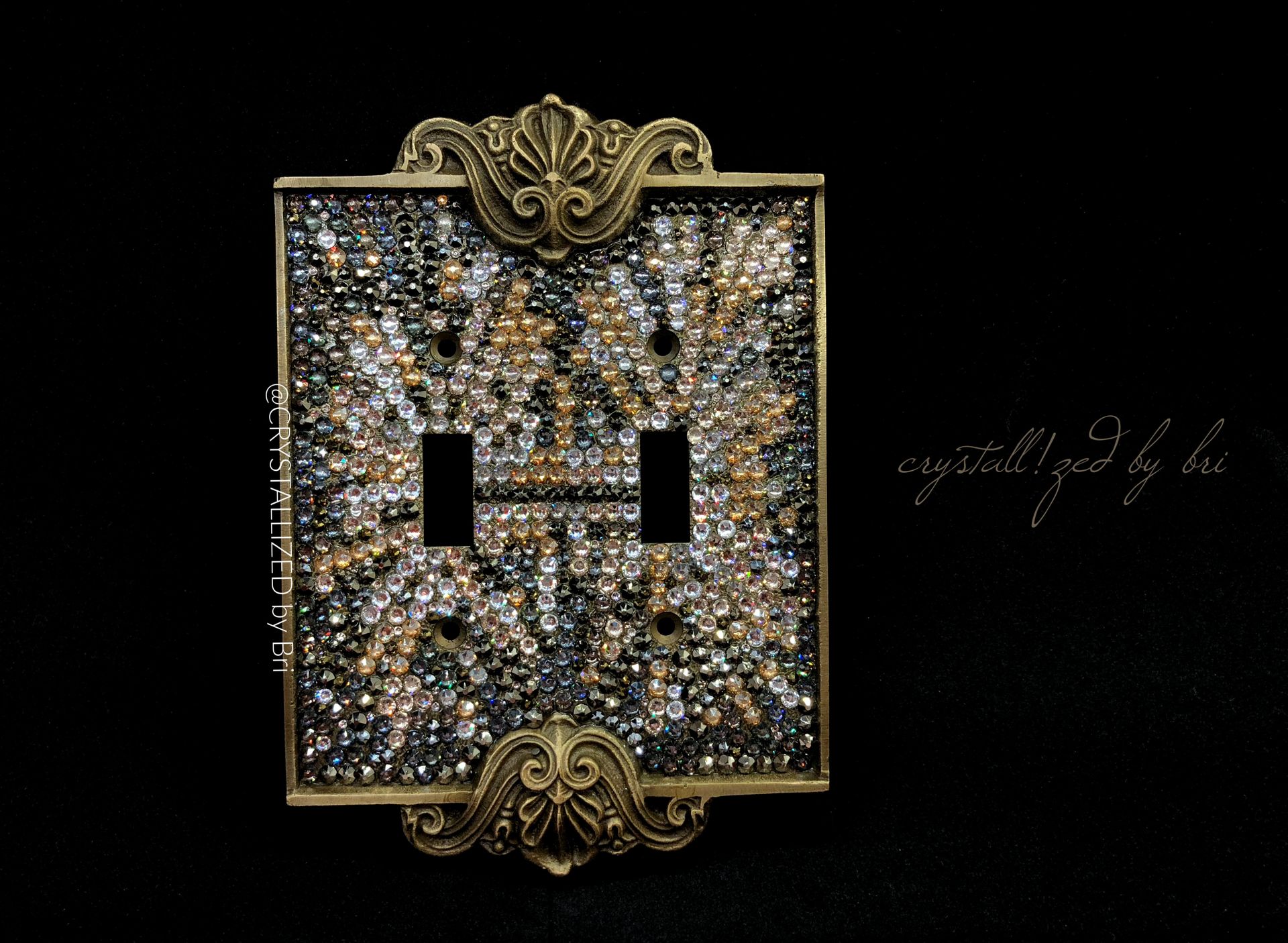 Custom Design Crystallized Wall Light Switch Plates Home Decor European Crystals Bedazzled 3 