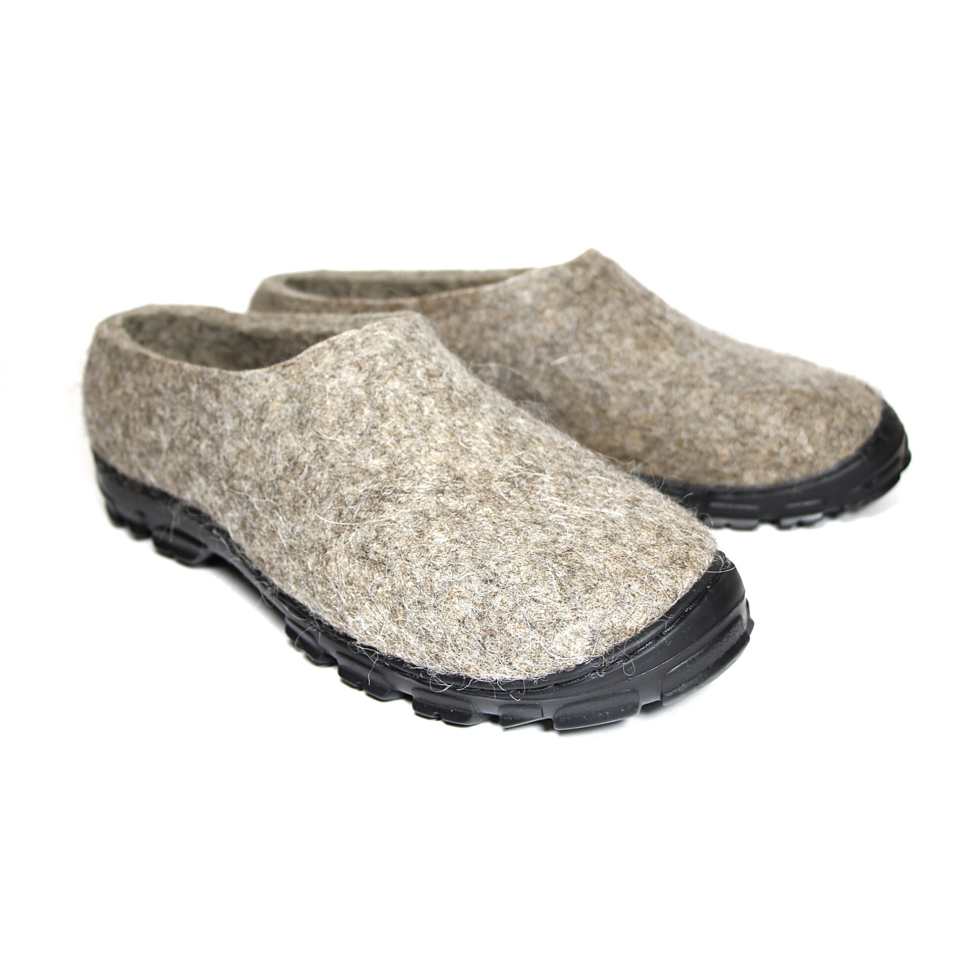 Mens Felted Wool Loafers Organic Beige 6