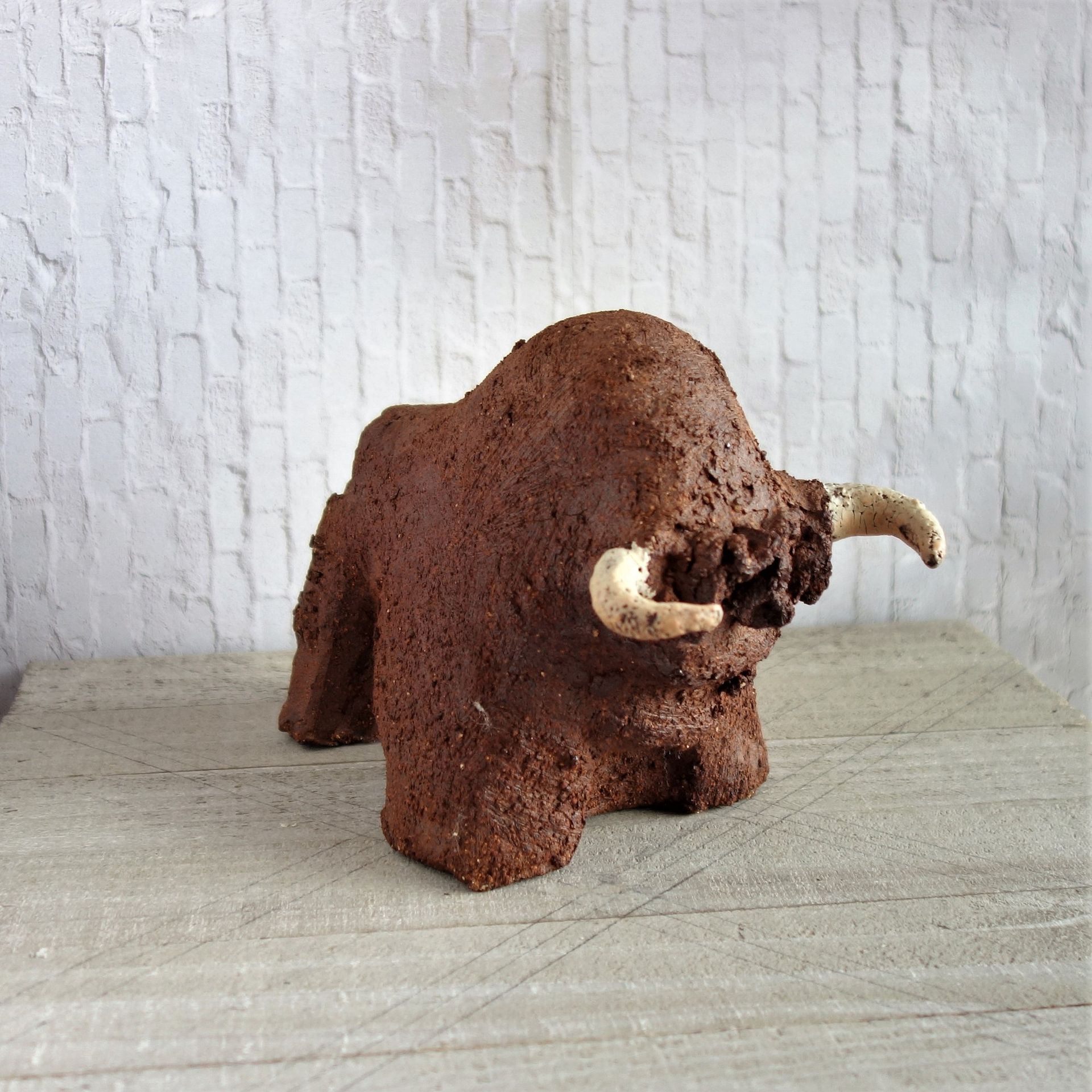 Cave Art Bison Artist Hand Carved Rendition Buffalo Cave Art 3 
