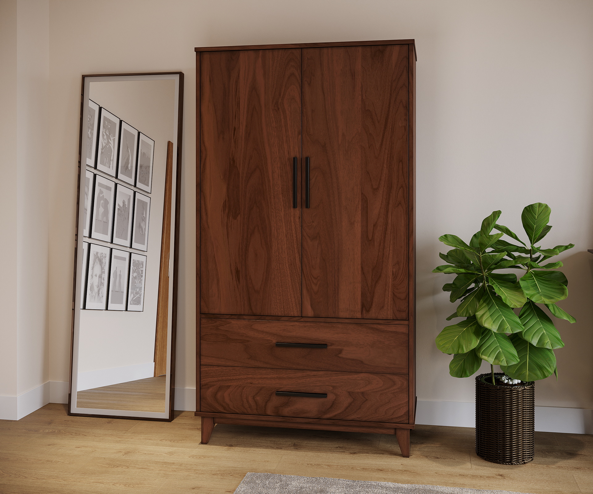 Wooden Armoire With Drawers 1
