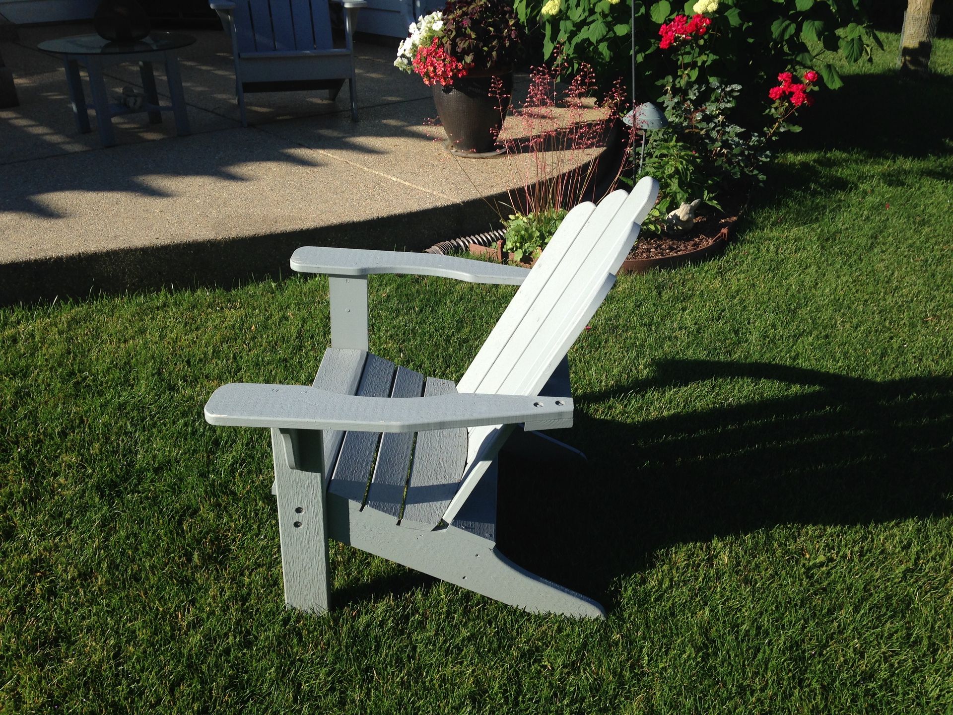 Painted Adirodack Chairs & Out Door Tables 4