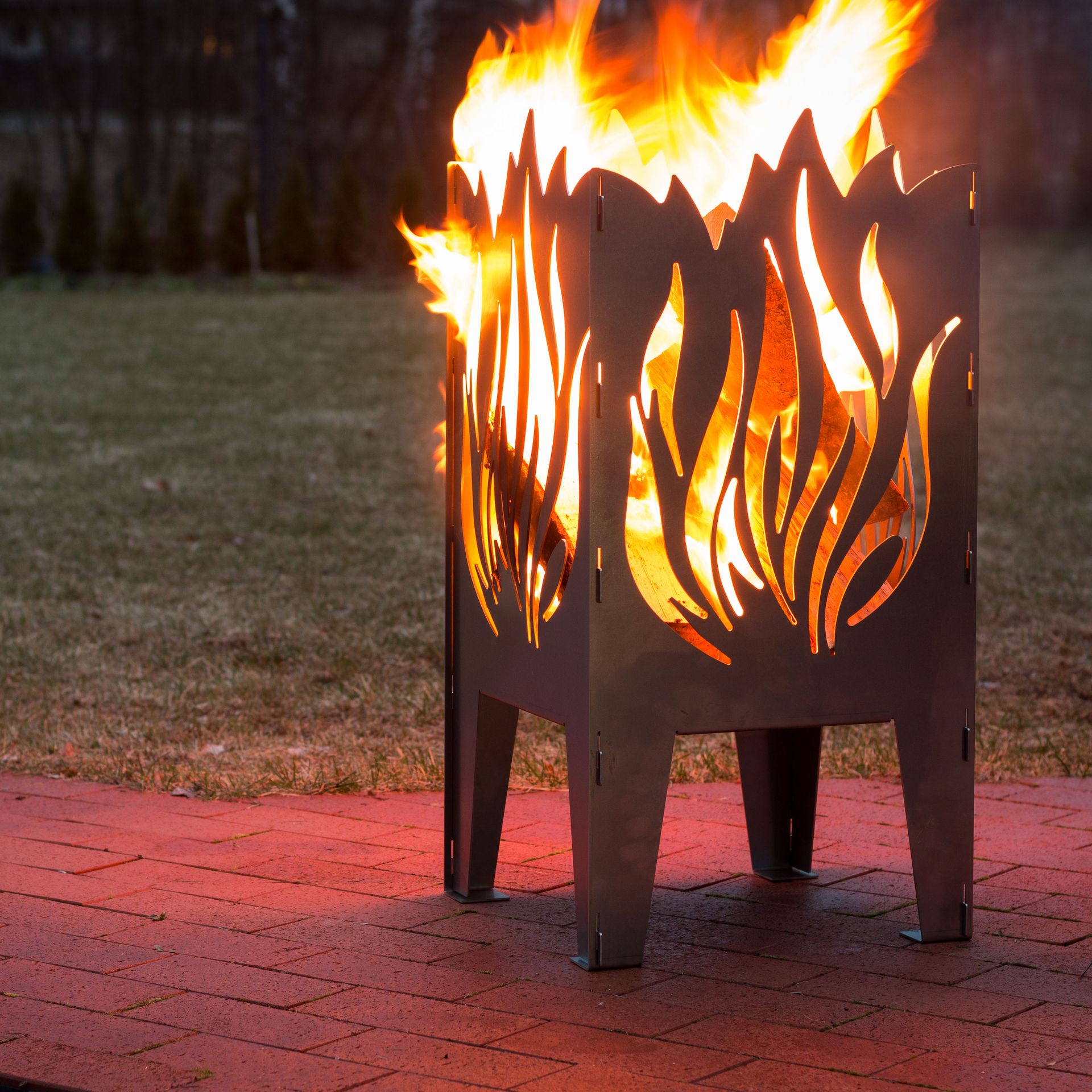Flame Solid Steel Wood Burning Fire Pit 2 