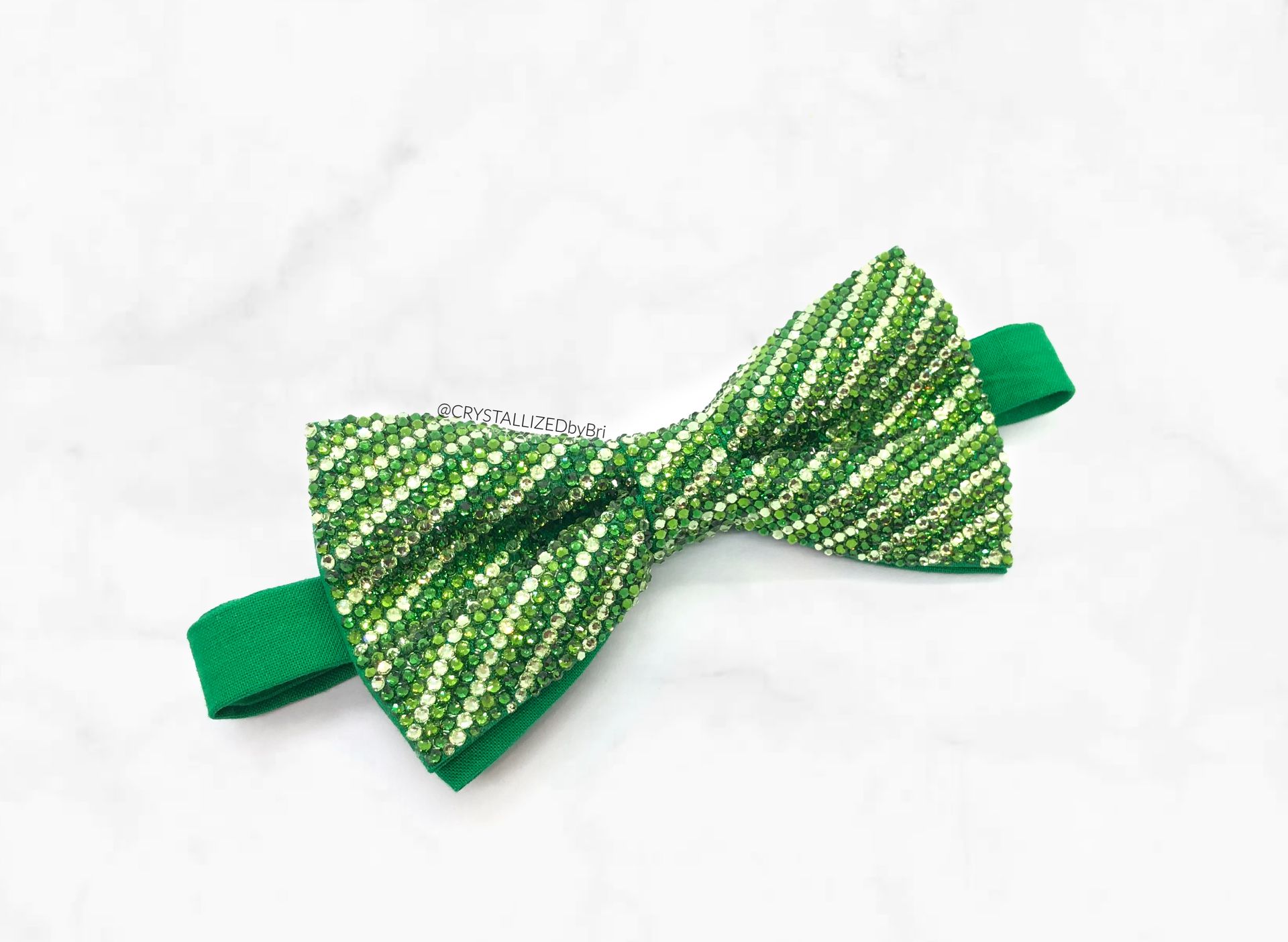 Any Color Triple Stripe Crystallized Bow Tie Bling Genuine European Crystals Bedazzled