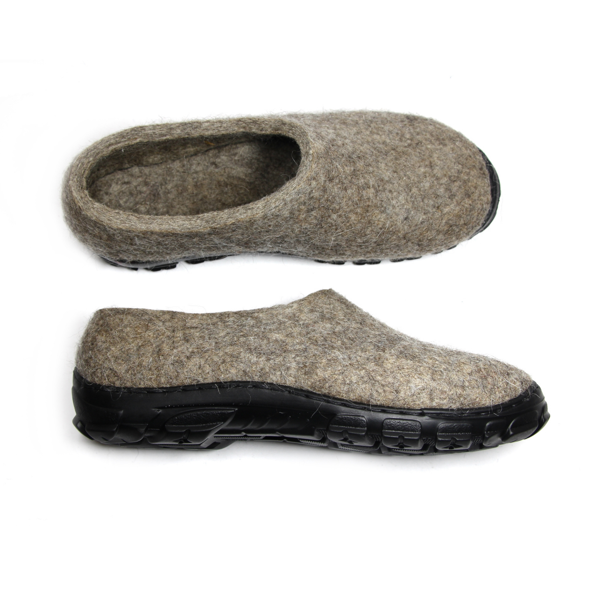 Mens Felted Wool Loafers Organic Beige 2