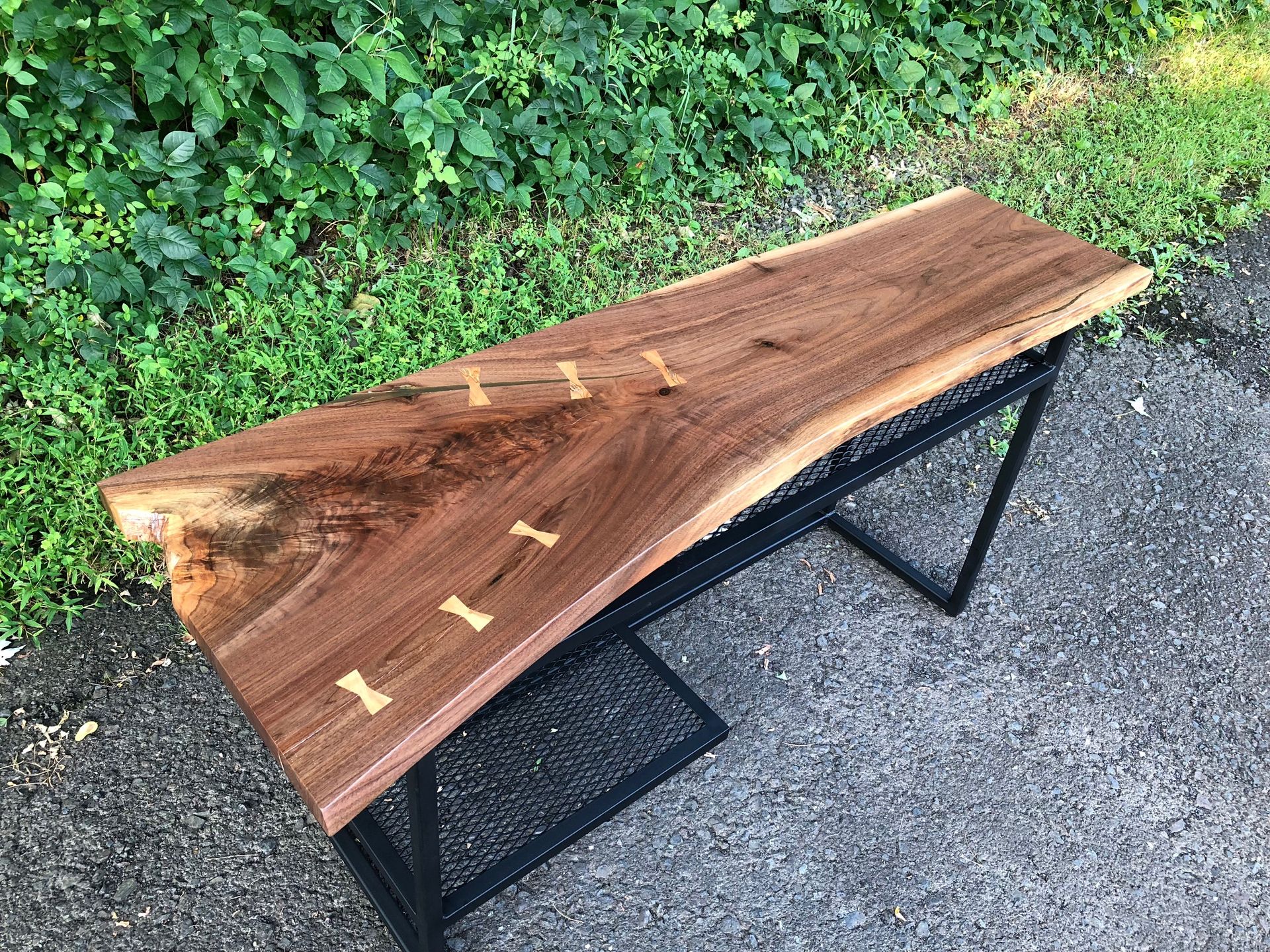 Live Edge Walnut And Welded Steel Desk 2 